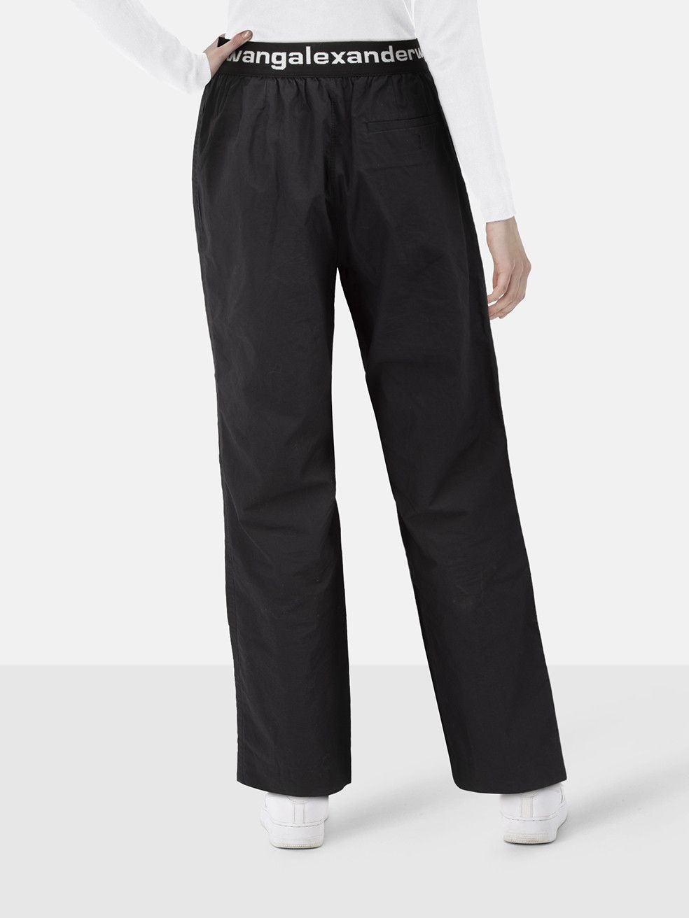 Alexander Wang Black Logo Elastic Waist Trousers Size 26" / US 2 / IT 38 - 2 Thumbnail