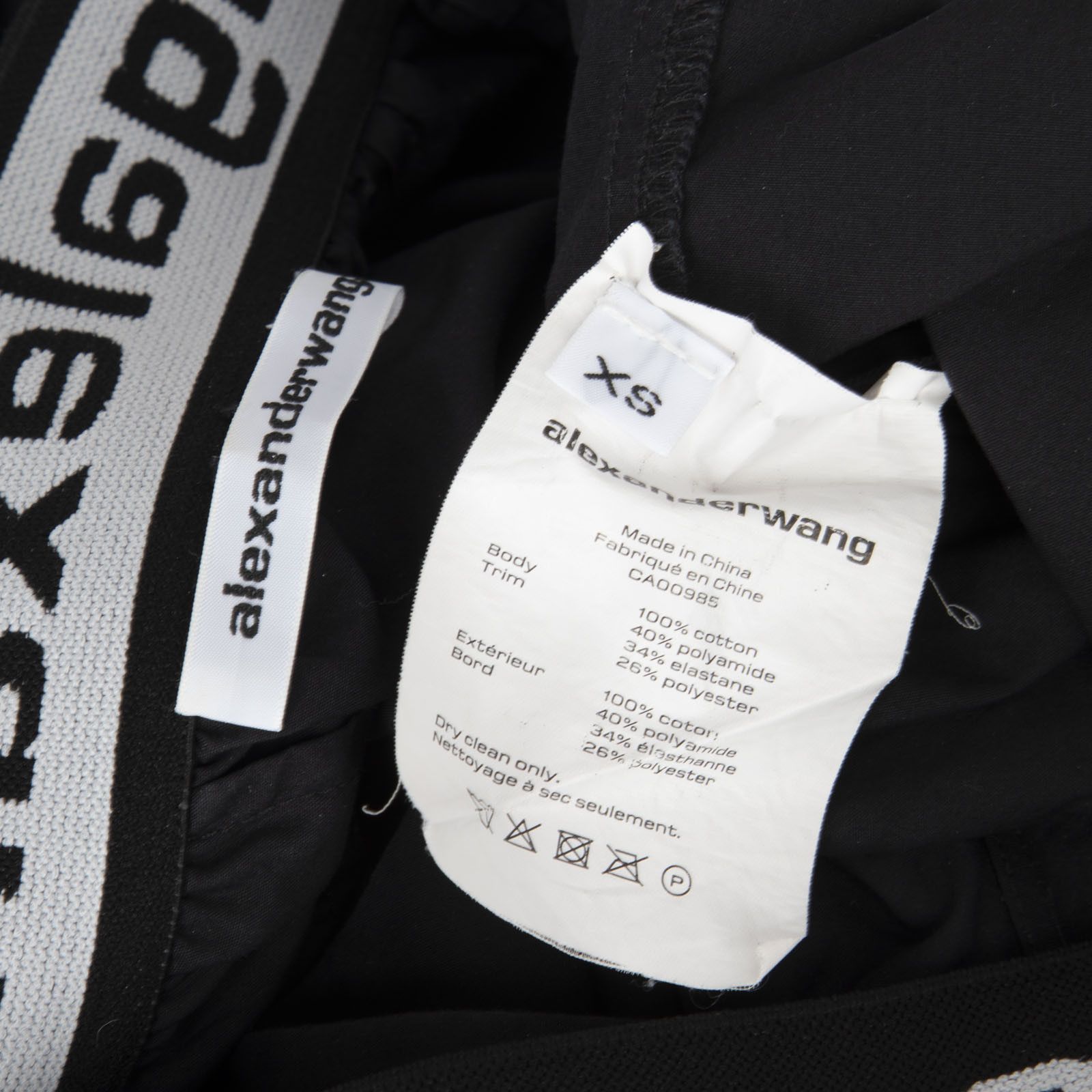 Alexander Wang Black Logo Elastic Waist Trousers Size 26" / US 2 / IT 38 - 4 Thumbnail