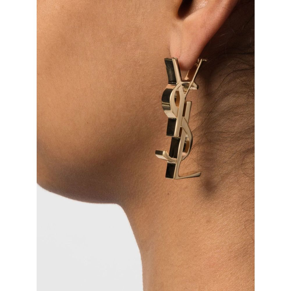 Saint Laurent Paris Saint Laurent GOLD Earrings Size ONE SIZE - 2 Thumbnail