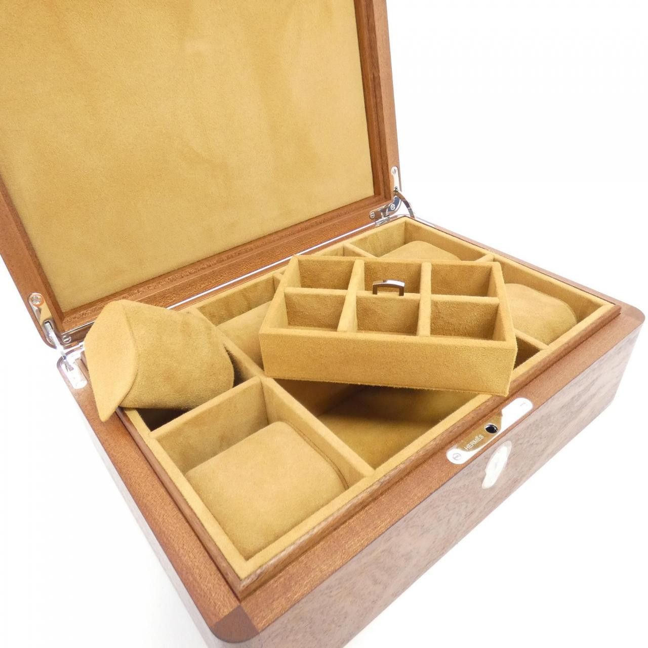 Hermes Hermes Hermès FELIN DANS UN JARDIN MEXICAN Mahogany Wood Evercolor Epsom Chèvre Home Decor Set Plant-based Other Stamp B DUTY FREE for USA Size ONE SIZE - 5 Thumbnail