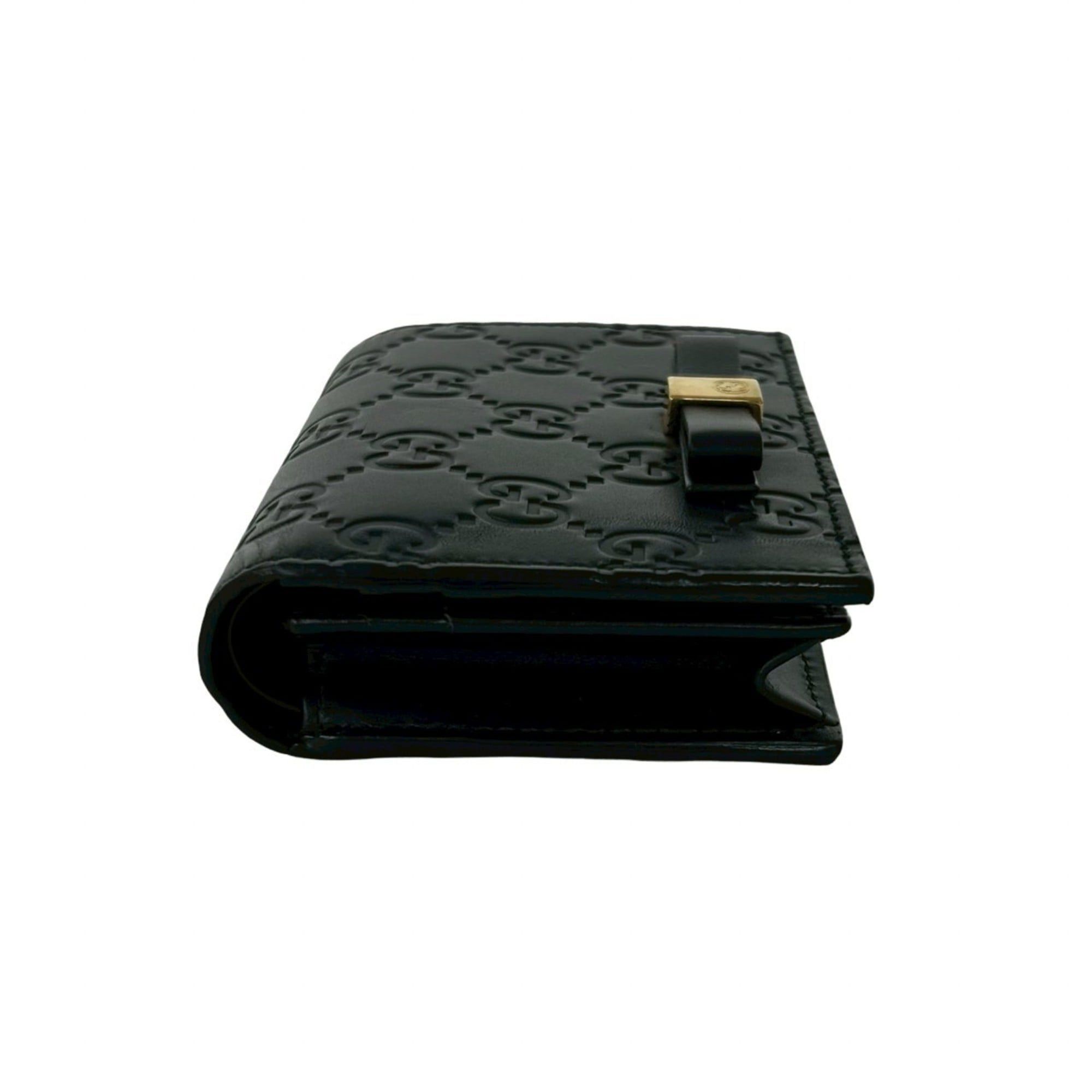 Gucci Gucci Shima GG Ribbon Motif Leather Card Case/Business Holder Mini Black 41863 Size ONE SIZE - 5 Thumbnail