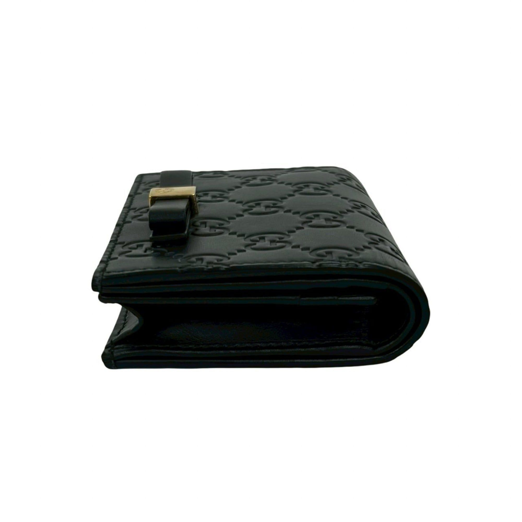 Gucci Gucci Shima GG Ribbon Motif Leather Card Case/Business Holder Mini Black 41863 Size ONE SIZE - 4 Thumbnail