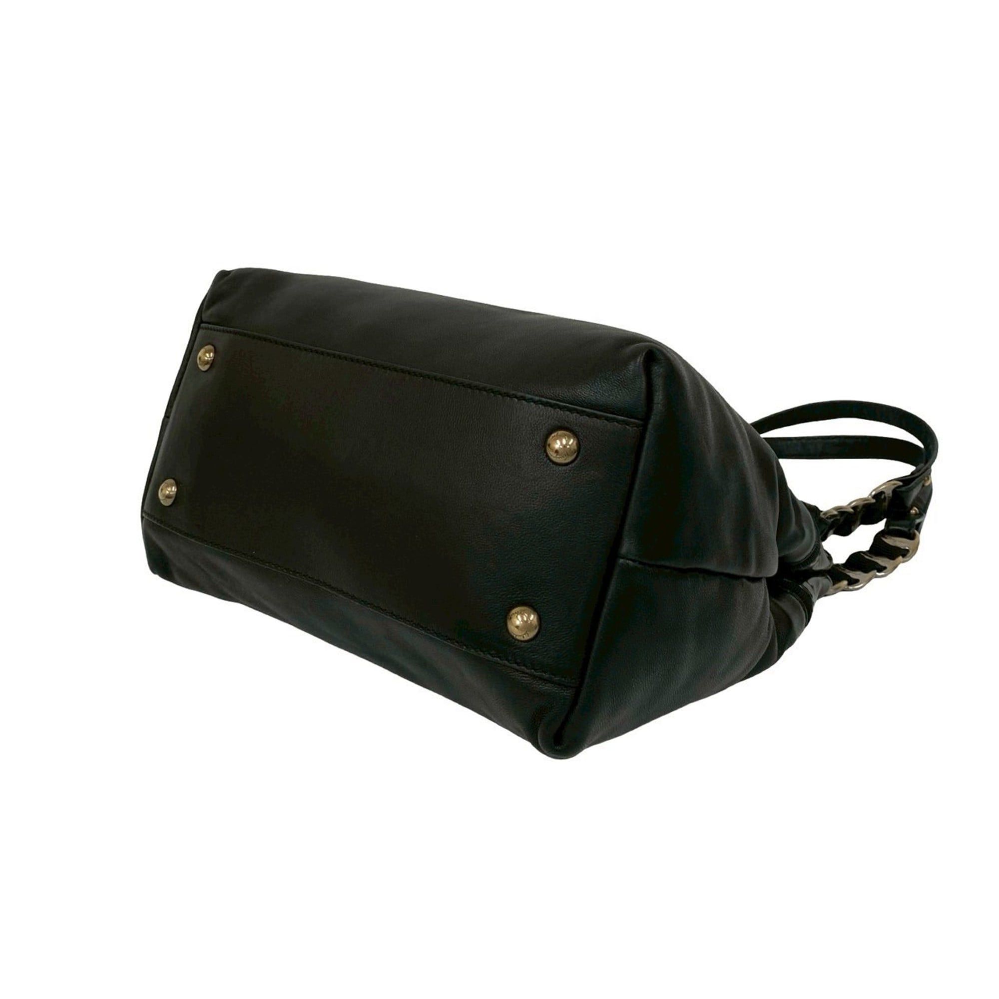 Salvatore Ferragamo Salvatore Ferragamo Vara Ribbon Leather and Patent Semi-Shoulder Bag/Tote Bag, Black, 85460 Size ONE SIZE - 8 Thumbnail