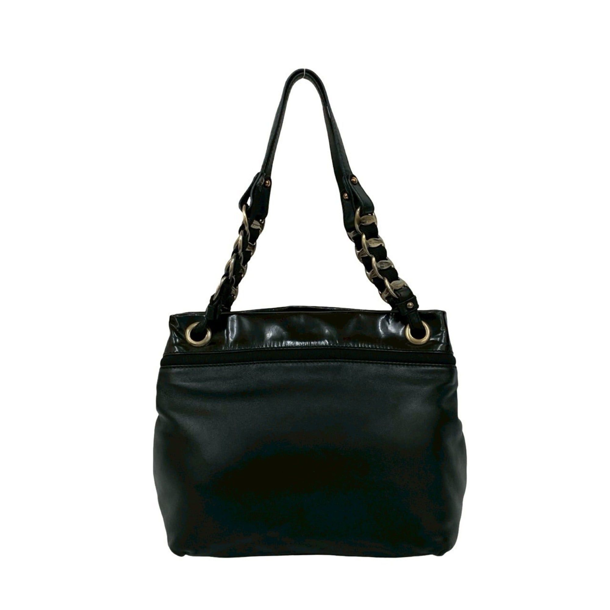 Salvatore Ferragamo Salvatore Ferragamo Vara Ribbon Leather and Patent Semi-Shoulder Bag/Tote Bag, Black, 85460 Size ONE SIZE - 3 Thumbnail