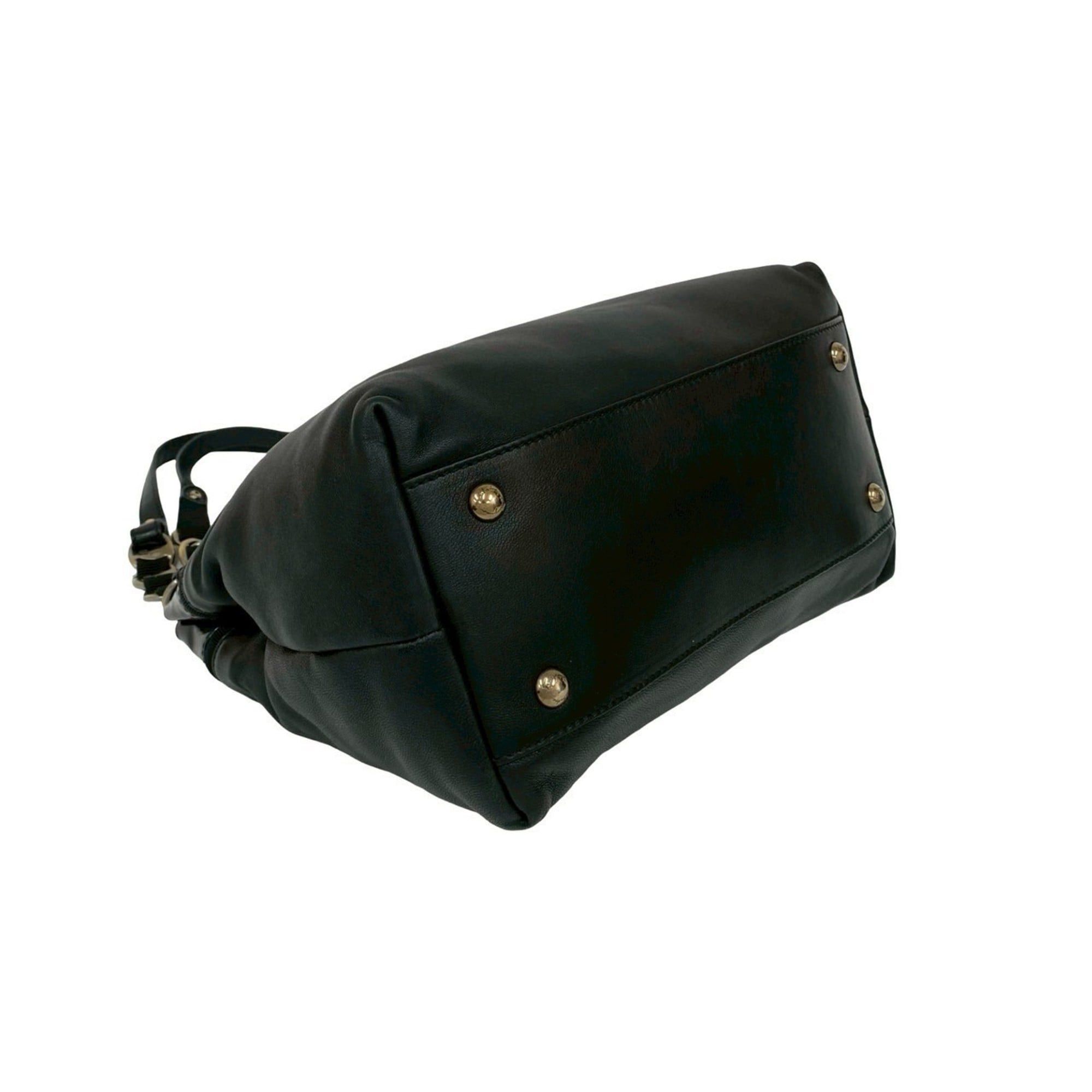 Salvatore Ferragamo Salvatore Ferragamo Vara Ribbon Leather and Patent Semi-Shoulder Bag/Tote Bag, Black, 85460 Size ONE SIZE - 7 Thumbnail