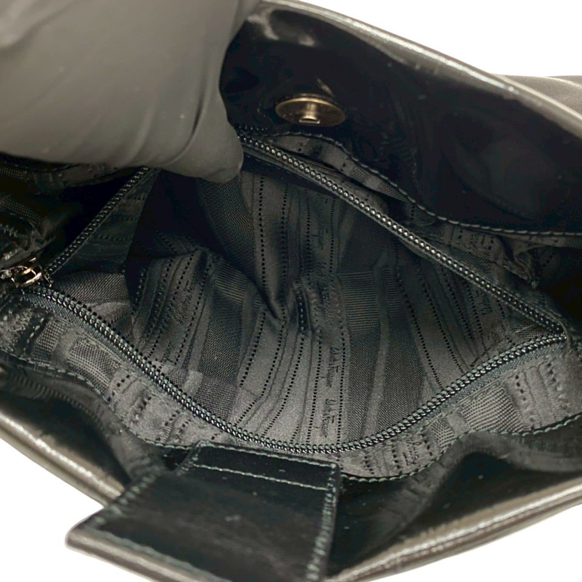 Salvatore Ferragamo Salvatore Ferragamo Vara Ribbon Leather and Patent Semi-Shoulder Bag/Tote Bag, Black, 85460 Size ONE SIZE - 10 Thumbnail