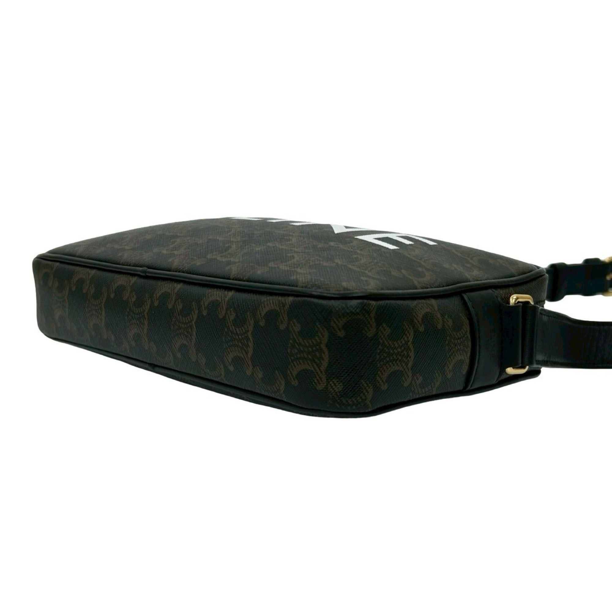 Celine CELINE Triomphe Medium Messenger Leather Shoulder Bag/Pochette Sacoche Brown 18203 Size ONE SIZE - 8 Thumbnail