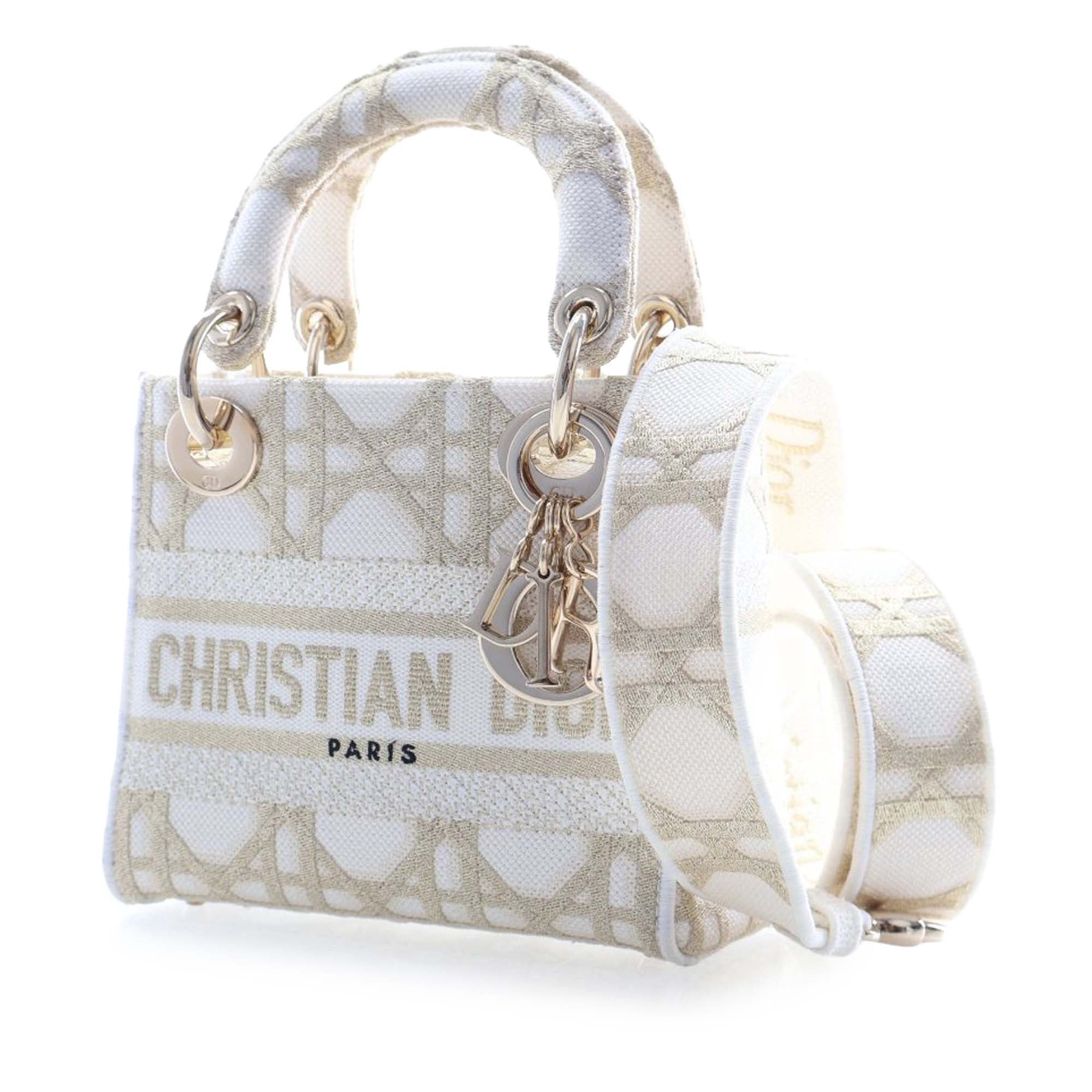 Dior Mini Embroidered Canvas Cannage Lady D Lite Size ONE SIZE - 3 Thumbnail
