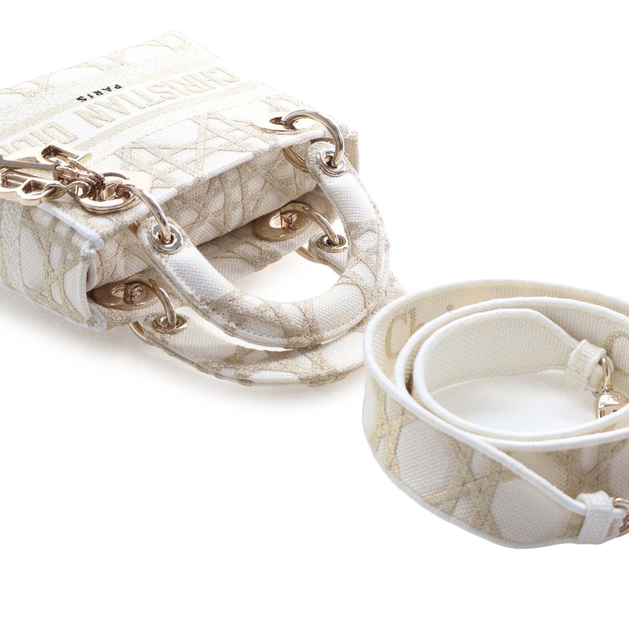 Dior Mini Embroidered Canvas Cannage Lady D Lite Size ONE SIZE - 14 Thumbnail