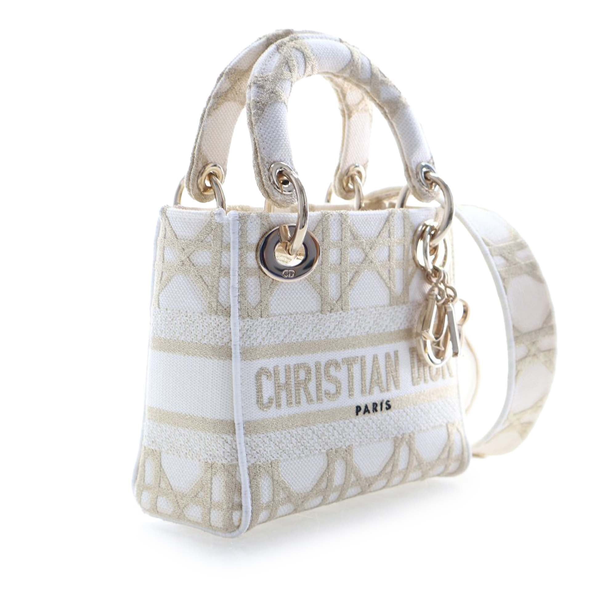 Dior Mini Embroidered Canvas Cannage Lady D Lite Size ONE SIZE - 4 Thumbnail