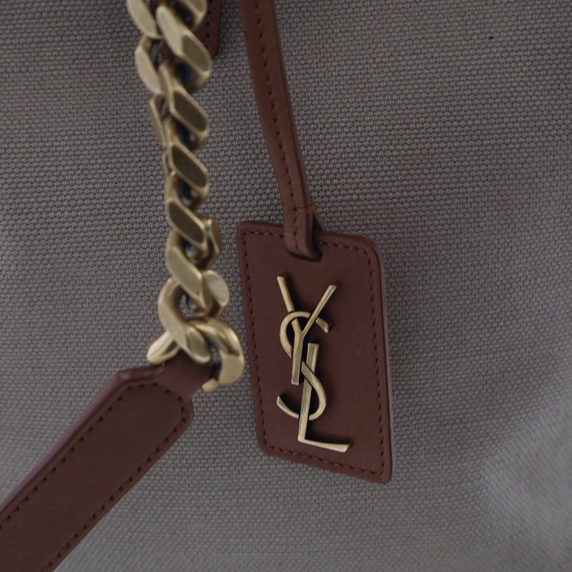 Saint Laurent Paris Large Canvas Shopping Tote Size ONE SIZE - 6 Thumbnail