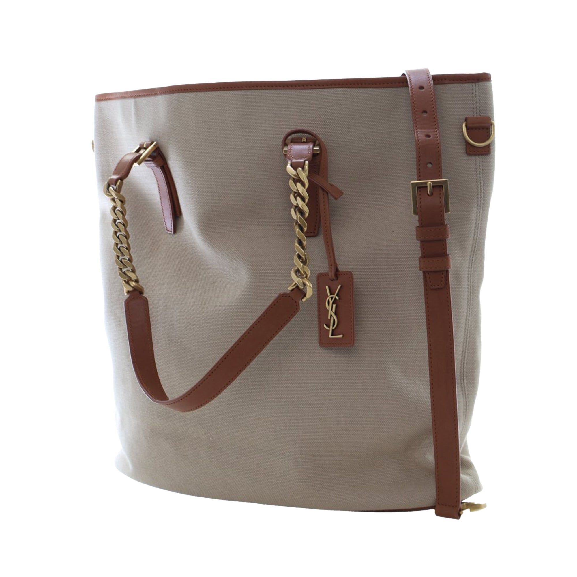 Saint Laurent Paris Large Canvas Shopping Tote Size ONE SIZE - 11 Thumbnail