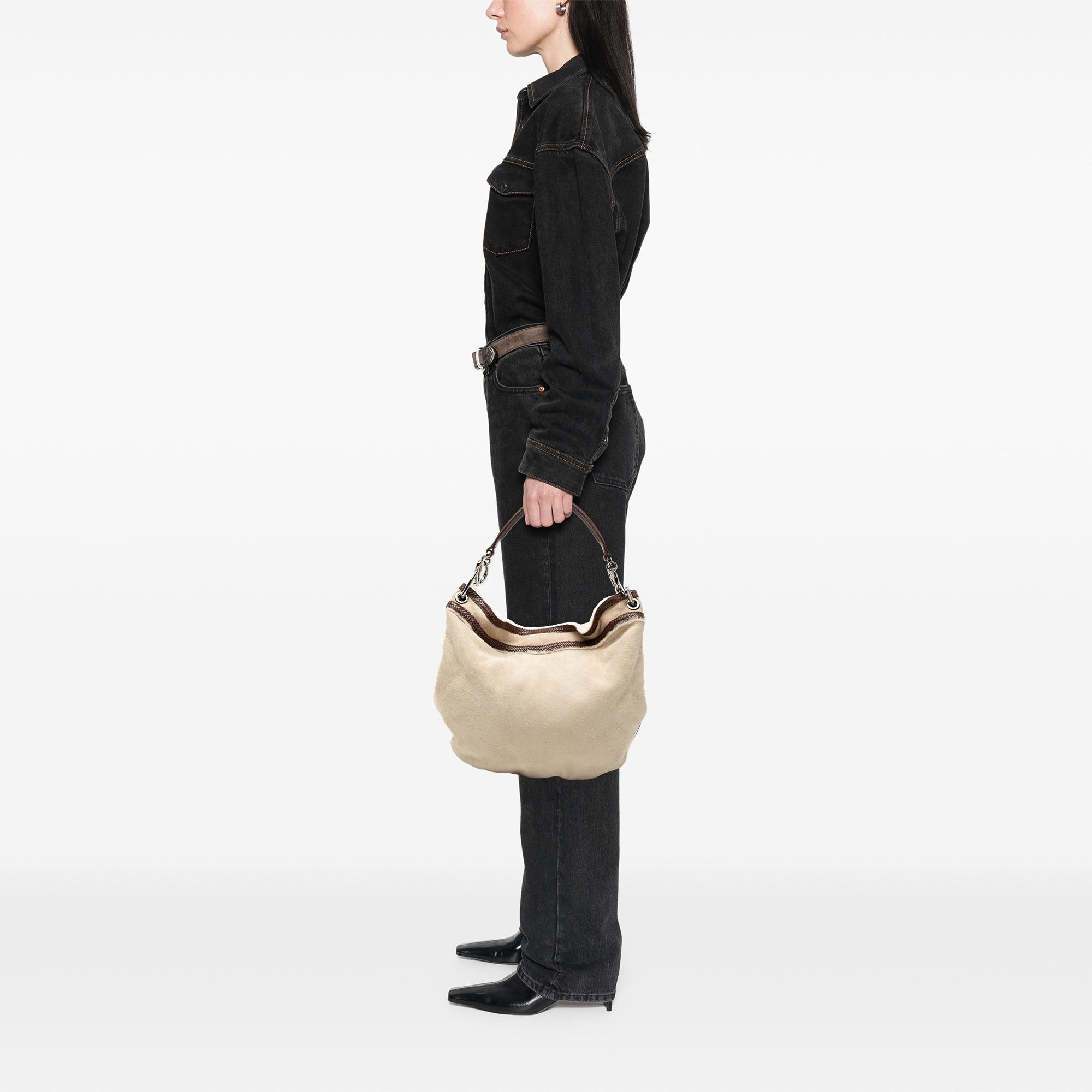 Loewe Leather Trimmed Suede Hobo Size ONE SIZE - 6 Thumbnail