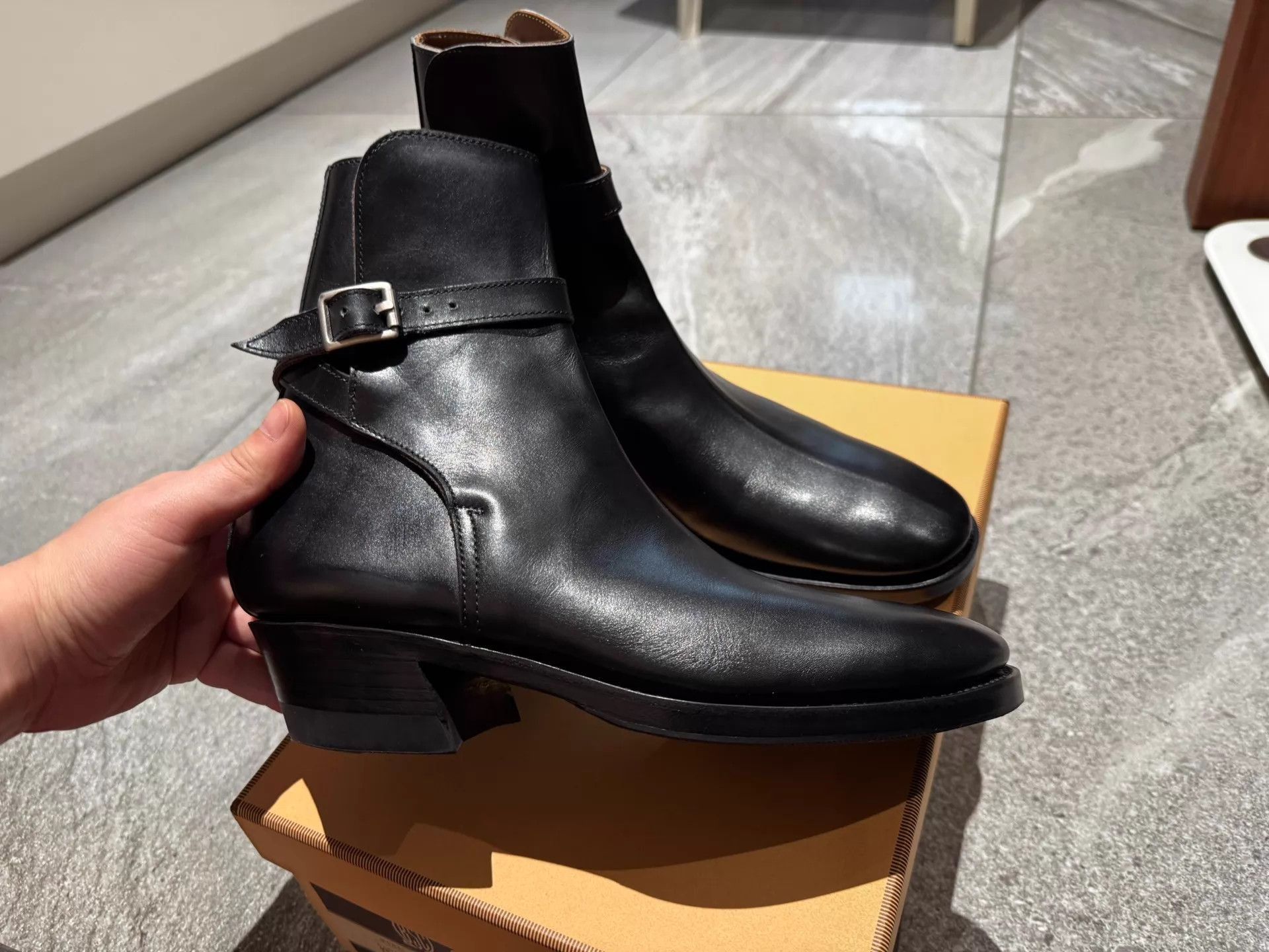 Clique Black Leather Ankle Boots with Buckle Strap Size US 7.5 / EU 40-41 - 3 Thumbnail