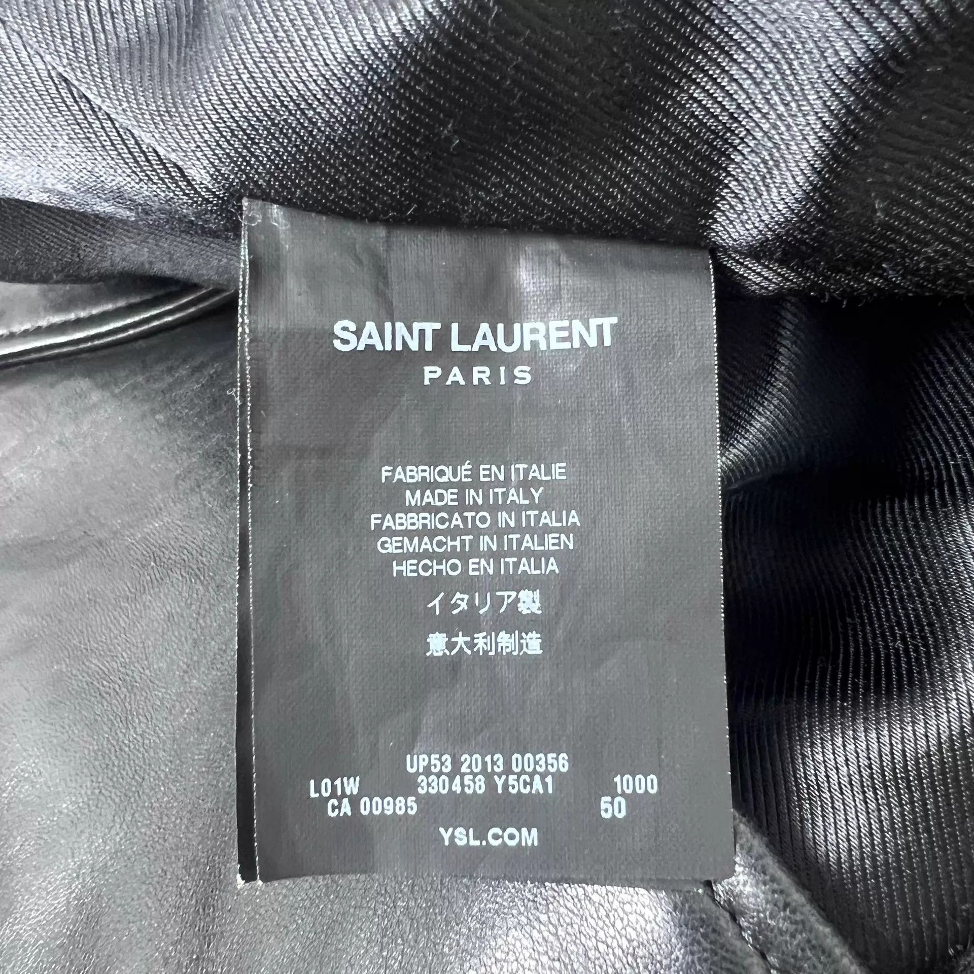 Saint Laurent Paris Black Leather Biker Jacket Size US M / EU 48-50 / 2 - 5 Thumbnail