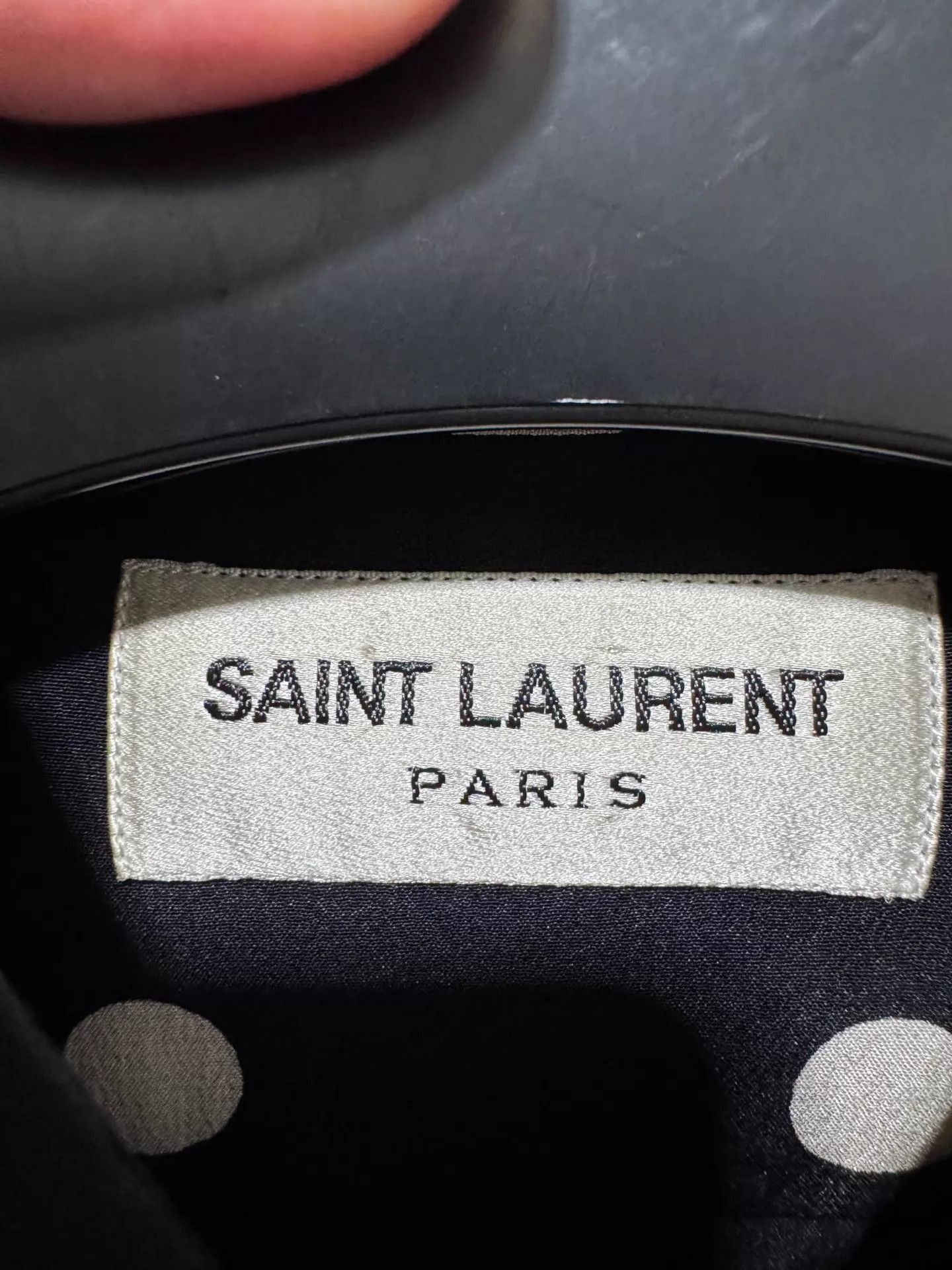 Saint Laurent Paris Black Polka Dot Long Sleeve Button-Up Shirt Size US XXS / EU 40 - 5 Thumbnail