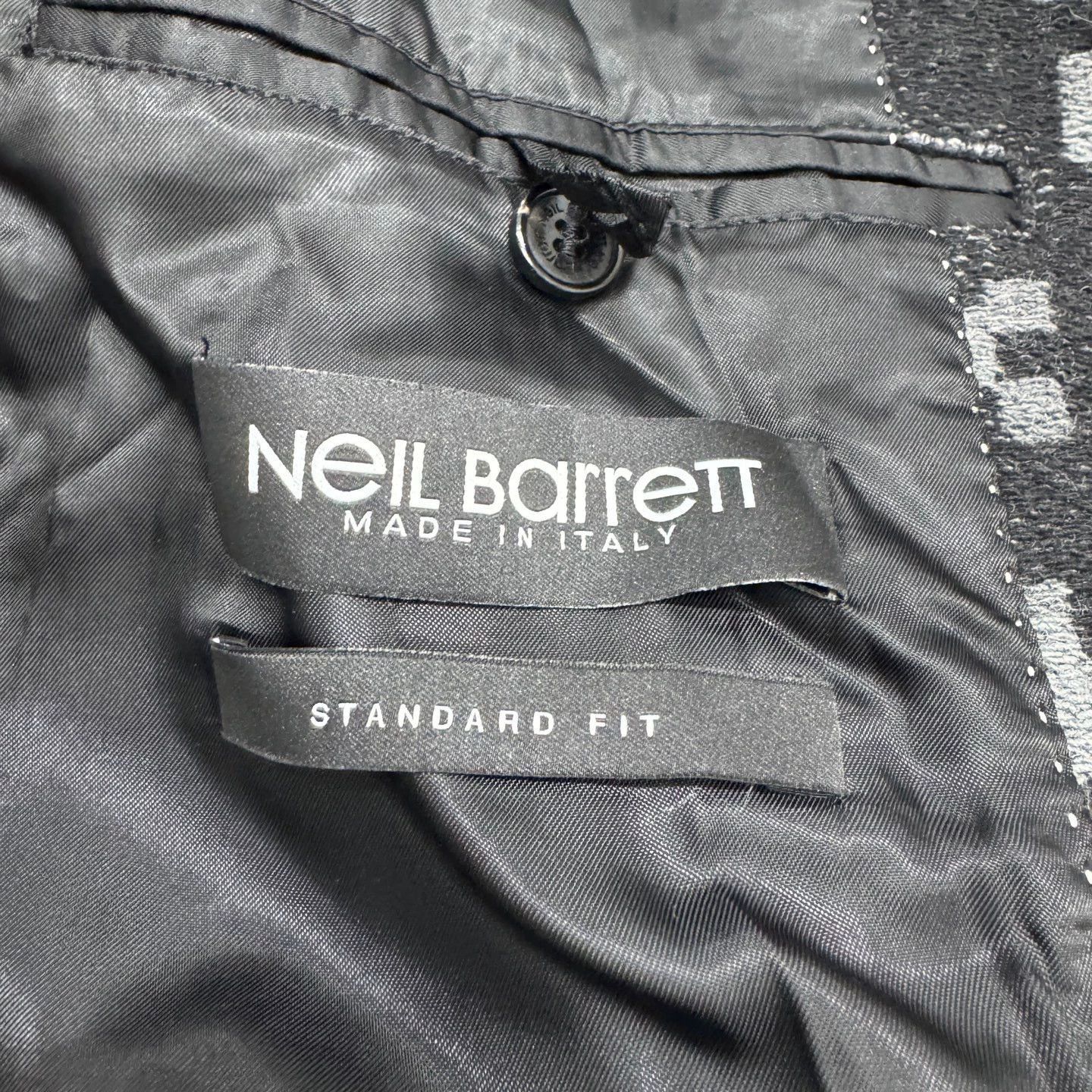 Neil Barrett Gray Patterned Long Coat Size S Size US S / EU 44-46 / 1 - 3 Thumbnail