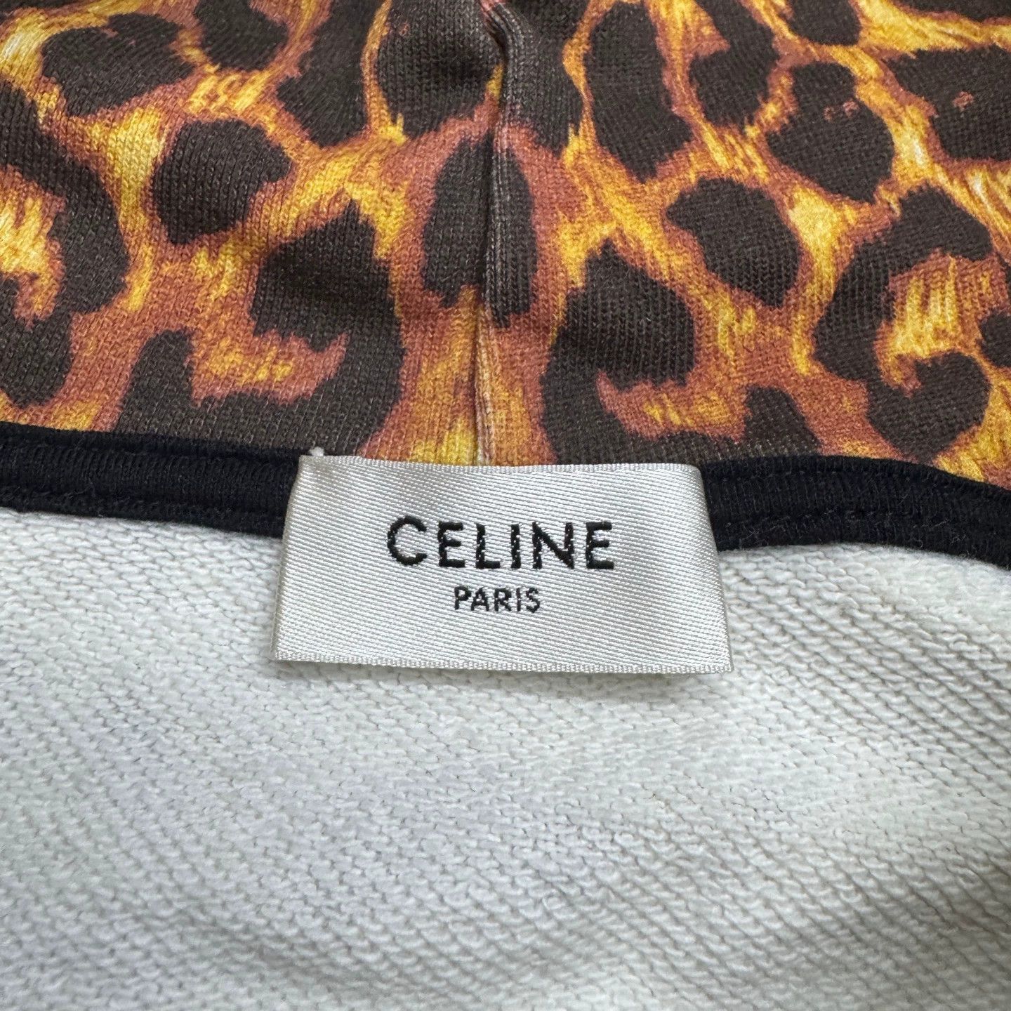 Celine Yellow Leopard Print Oversized Hoodie Size M Size US M / EU 48-50 / 2 - 2 Thumbnail
