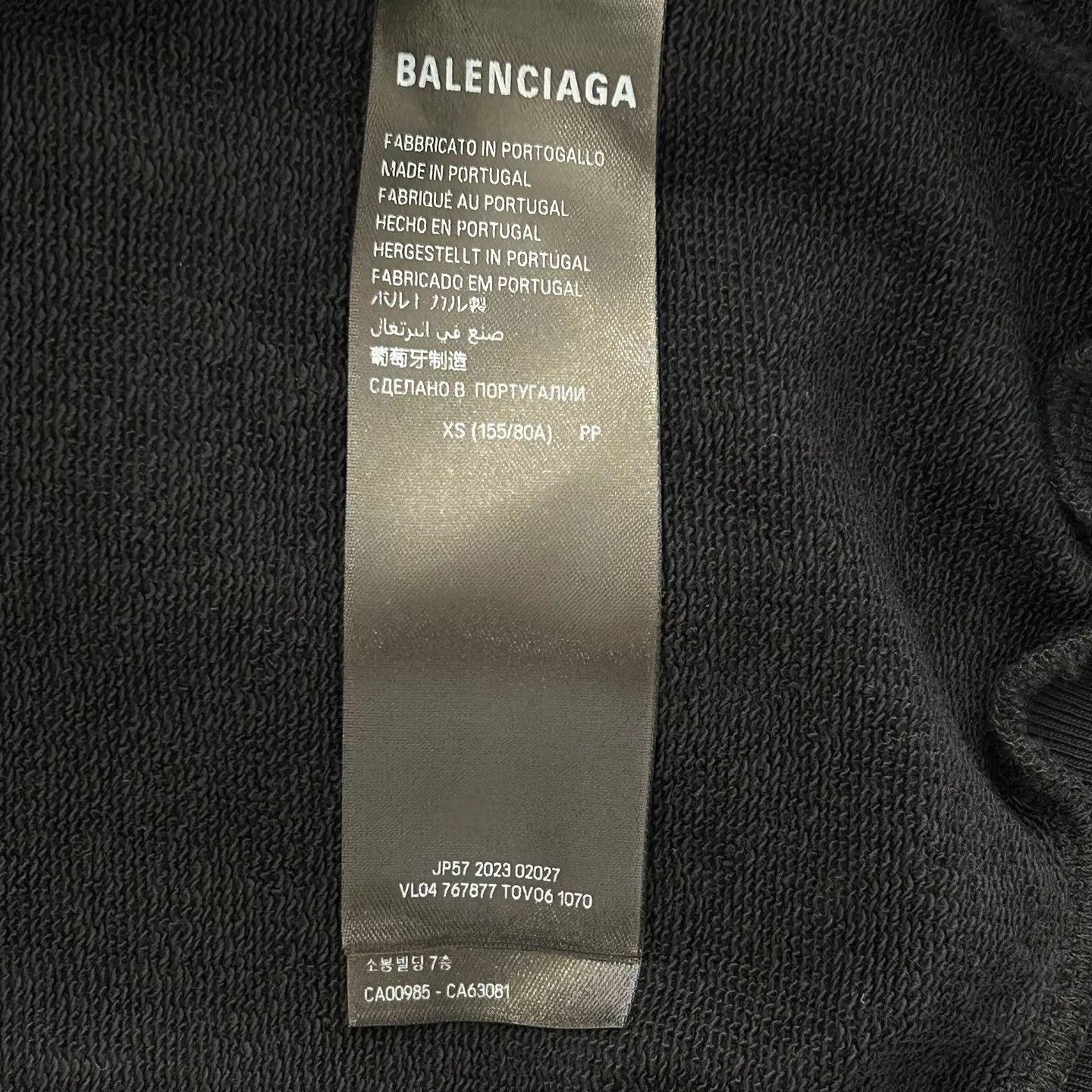Balenciaga Black Graphic Print Hoodie with Hood and Pocket Size US XS / EU 42 / 0 - 4 Thumbnail