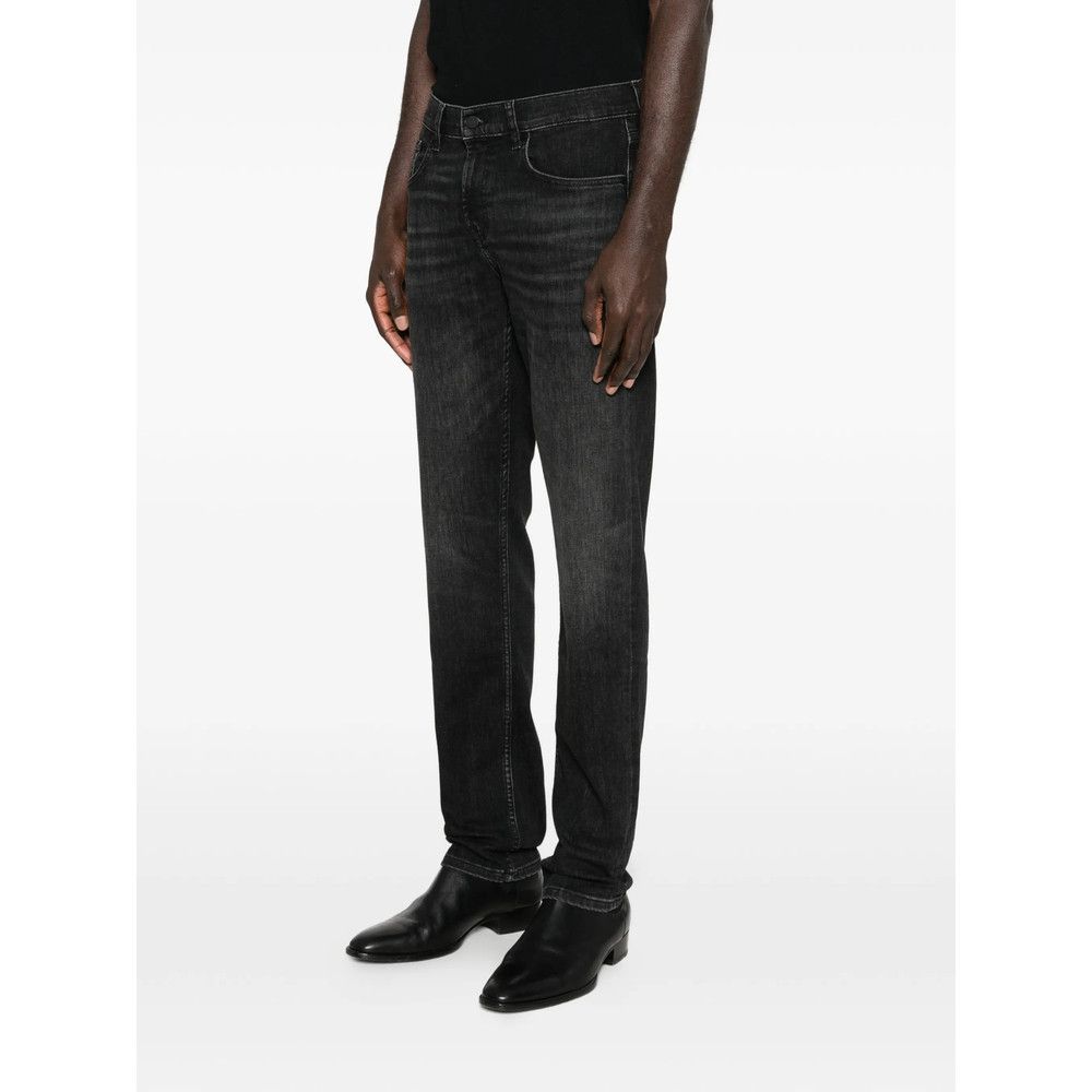 7 For All Mankind 7 For All Mankind BLACK Denim - Slim-Fit Jeans Size US 36 / EU 52 - 2 Thumbnail