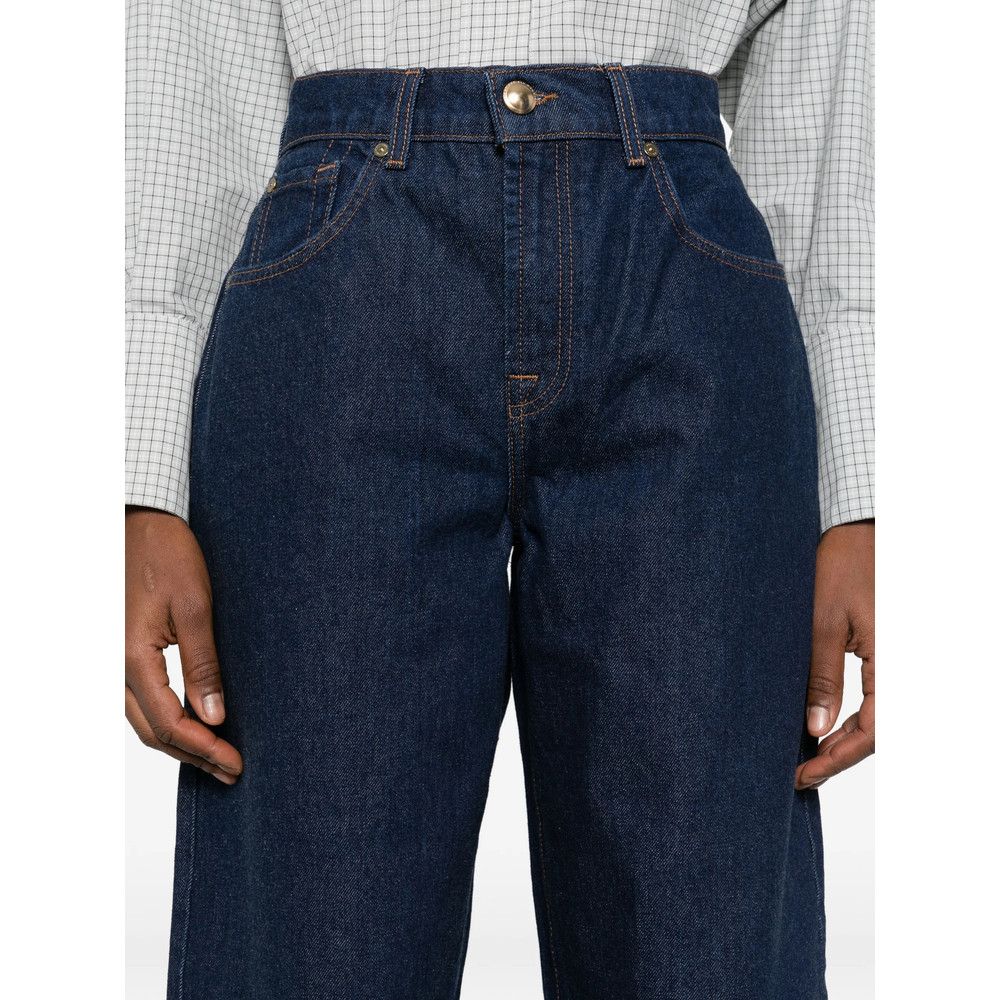 7 For All Mankind 7 For All Mankind BLUE Denim - Wide-Leg Jeans Size 24" / US 00 / IT 34 - 4 Thumbnail