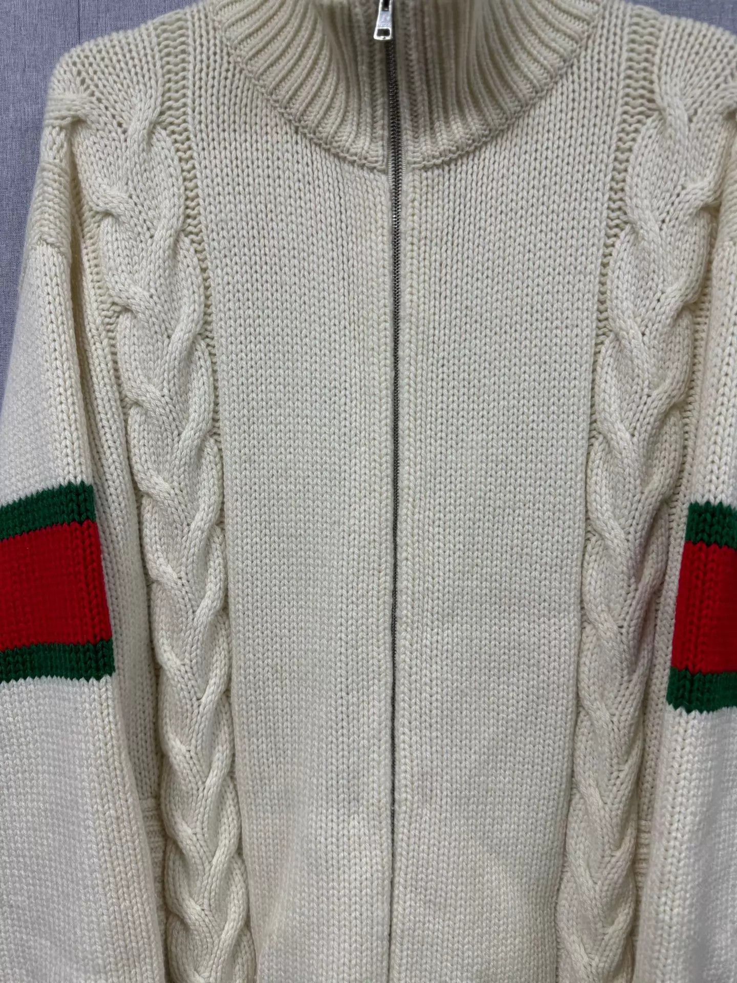 Gucci Multi Color Cable Knit Zip-Up Sweater Size US XL / EU 56 / 4 - 3 Thumbnail