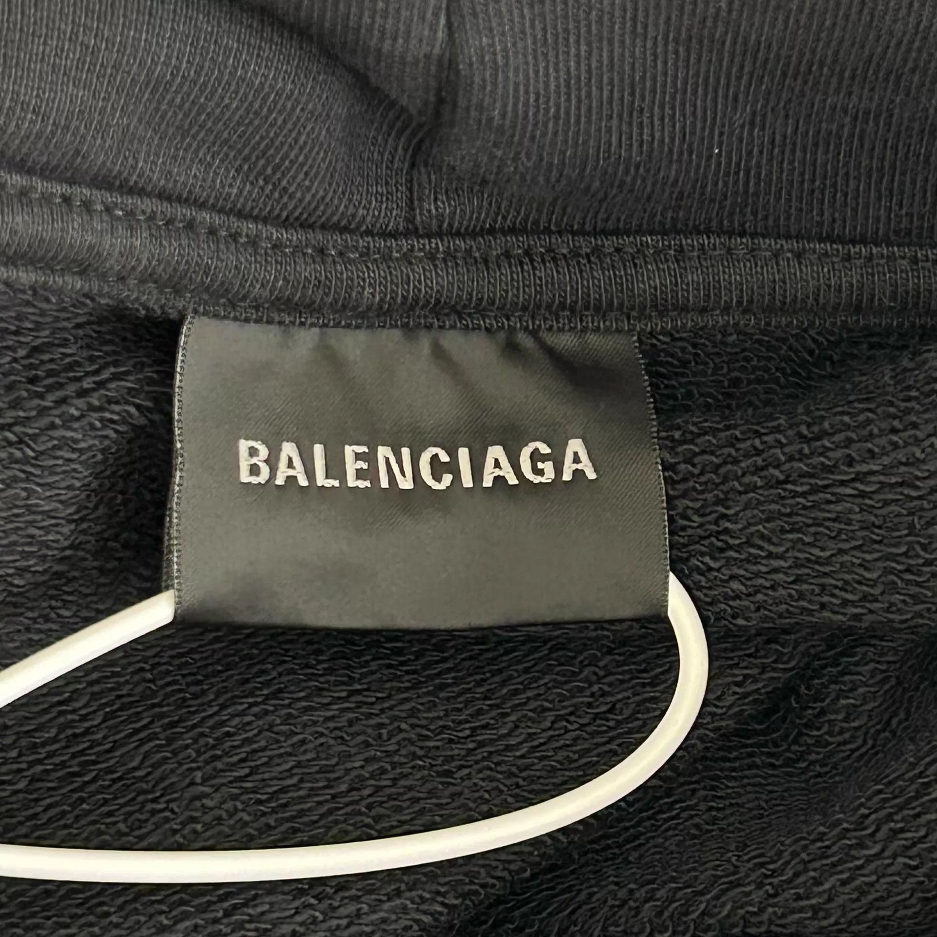 Balenciaga Black Printed Hoodie with Front Pocket Size US S / EU 44-46 / 1 - 3 Thumbnail