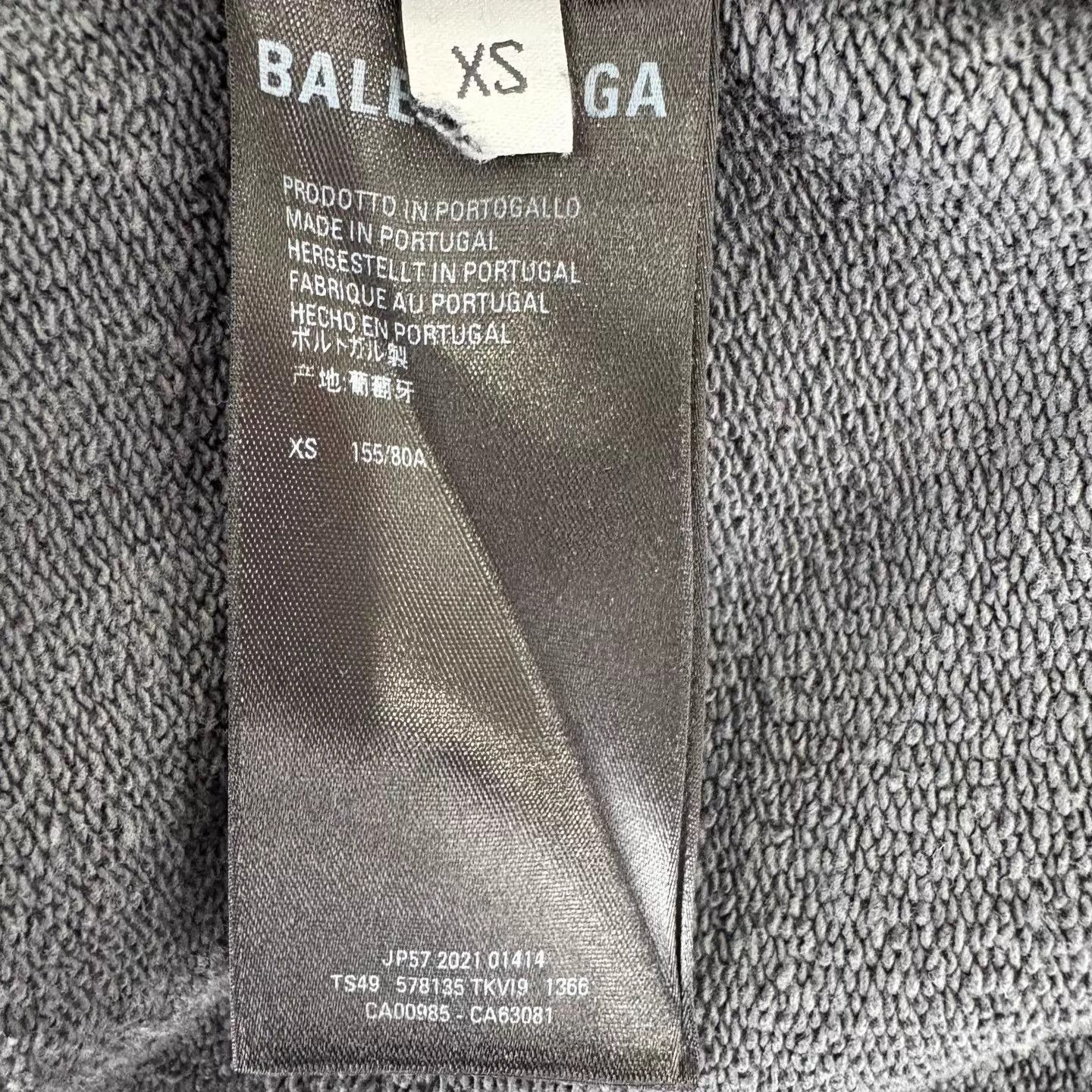 Balenciaga Gray Oversized Hoodie with Front Pocket Size US XS / EU 42 / 0 - 4 Thumbnail