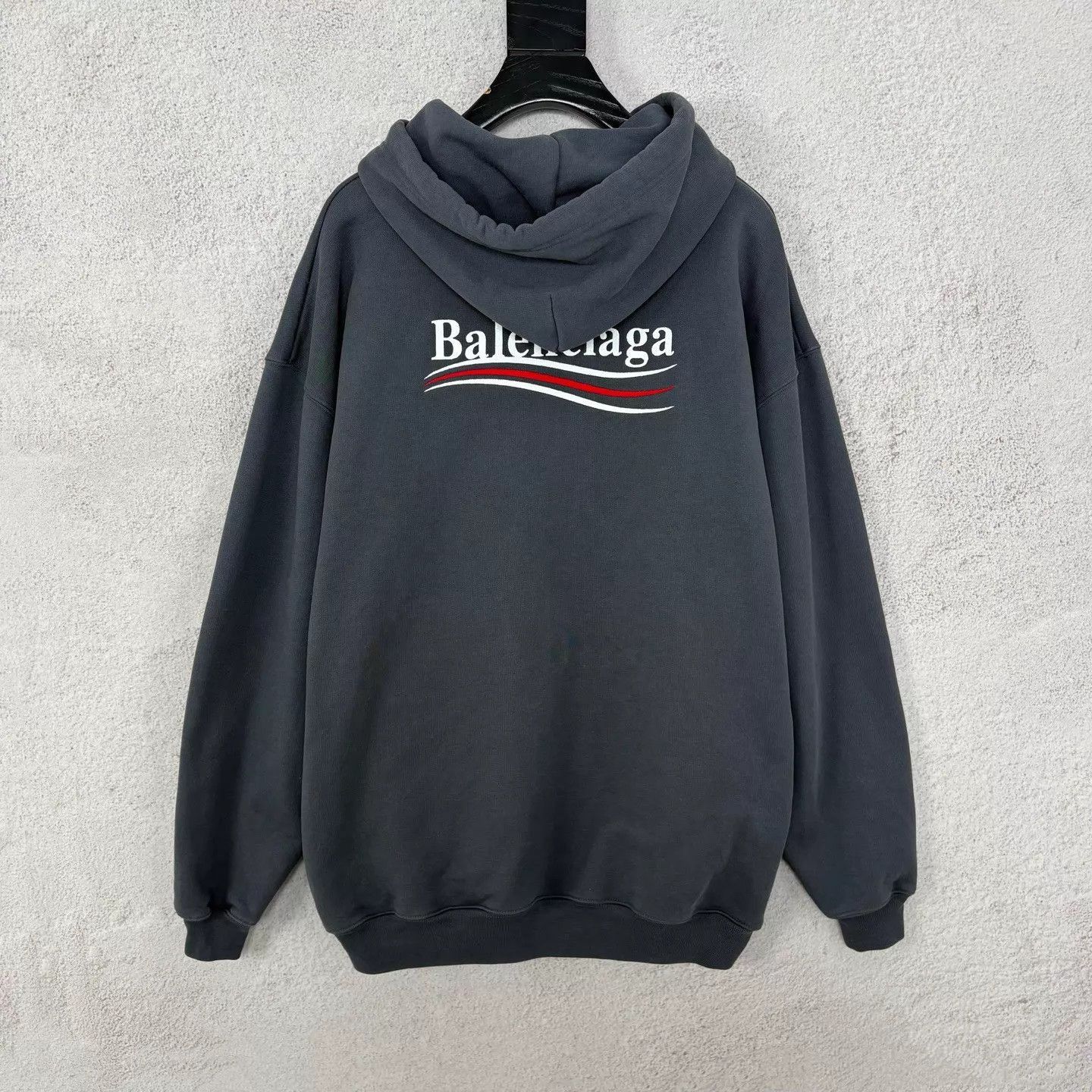 Balenciaga Gray Oversized Hoodie with Front Pocket Size US XS / EU 42 / 0 - 2 Thumbnail