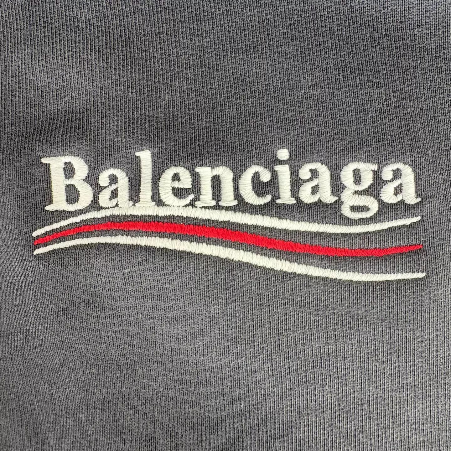 Balenciaga Gray Oversized Hoodie with Front Pocket Size US XS / EU 42 / 0 - 6 Thumbnail