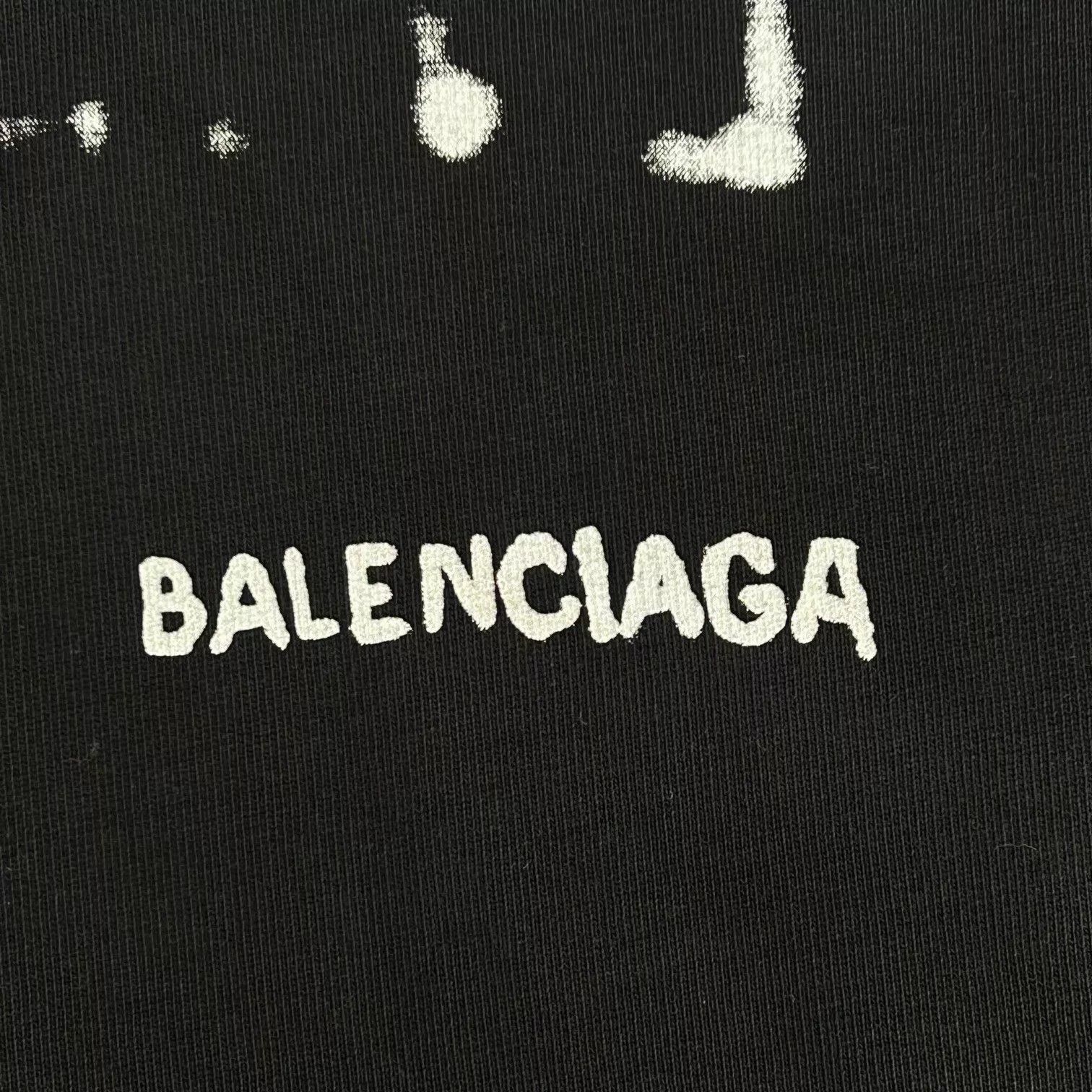 Balenciaga Black Graphic Print Oversized Hoodie Size US XS / EU 42 / 0 - 5 Thumbnail