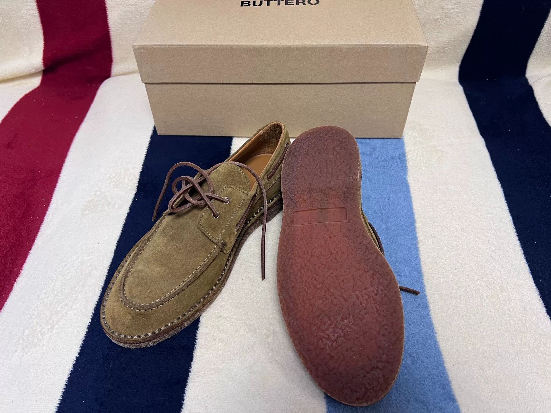 Buttero BUTTERO b9322 Deep Khaki Boat Shoes Size US 7 / EU 40 - 5 Thumbnail