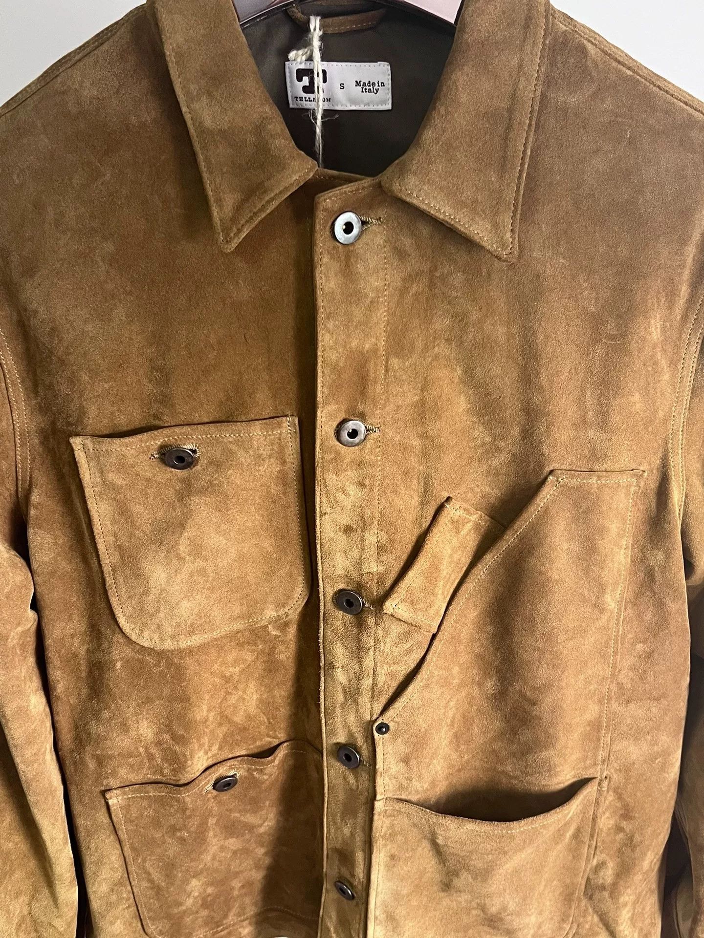 Tellason Tellason Gold Suede Leather Jacket Size US S / EU 44-46 / 1 - 4 Thumbnail