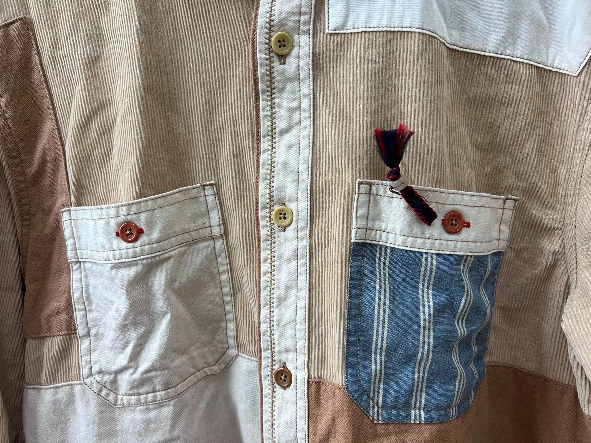 Scotch & Soda Scotch Soda Patchwork Corduroy Shirt Size US M / EU 48-50 / 2 - 2 Thumbnail