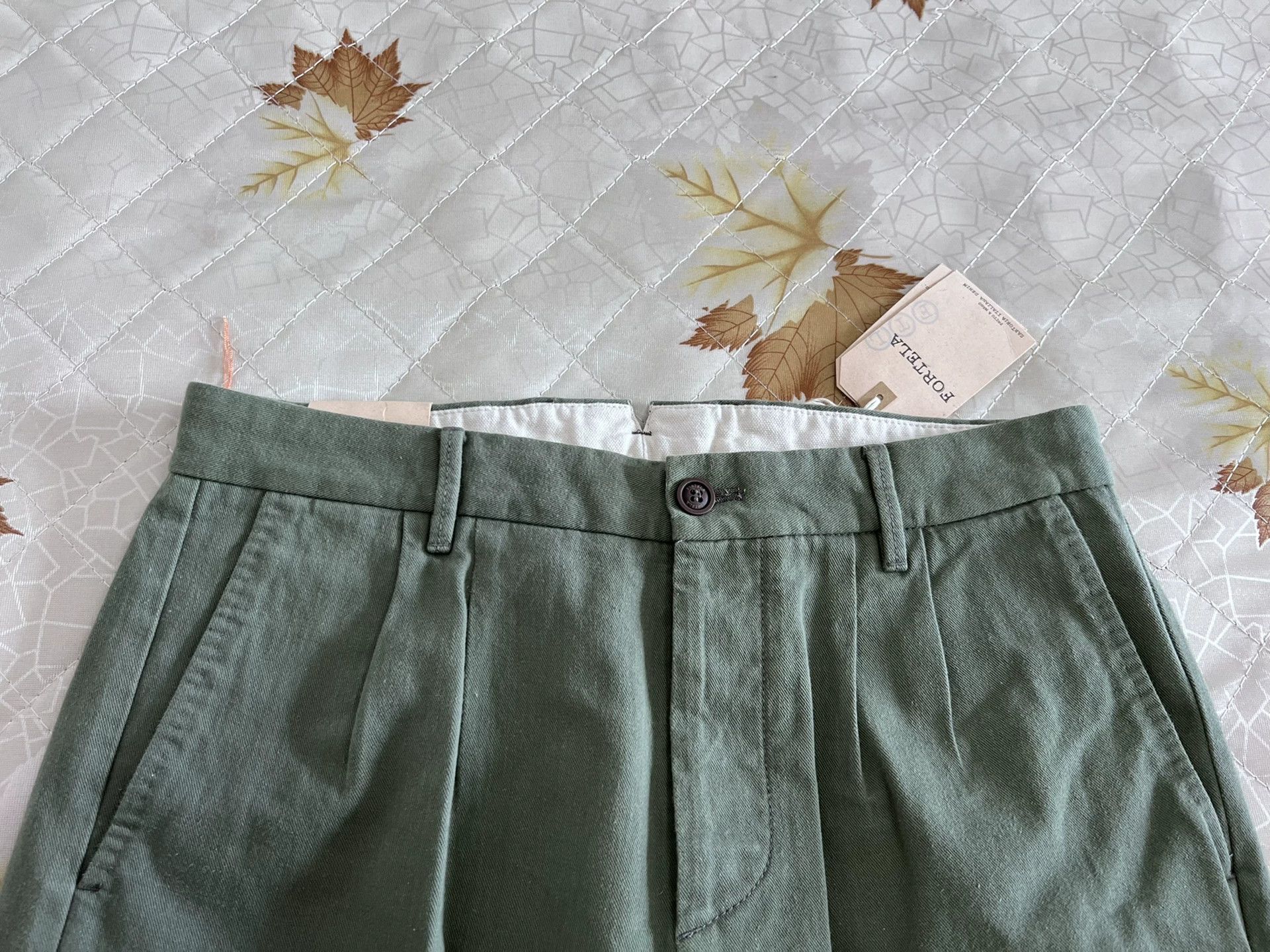 Fortela Fortela Pences Pleated Light Green Tapered Jeans Size US 32 / EU 48 - 2 Thumbnail