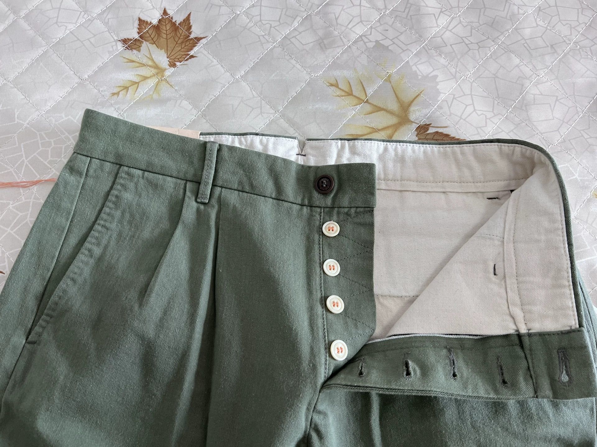 Fortela Fortela Pences Pleated Light Green Tapered Jeans Size US 32 / EU 48 - 5 Thumbnail