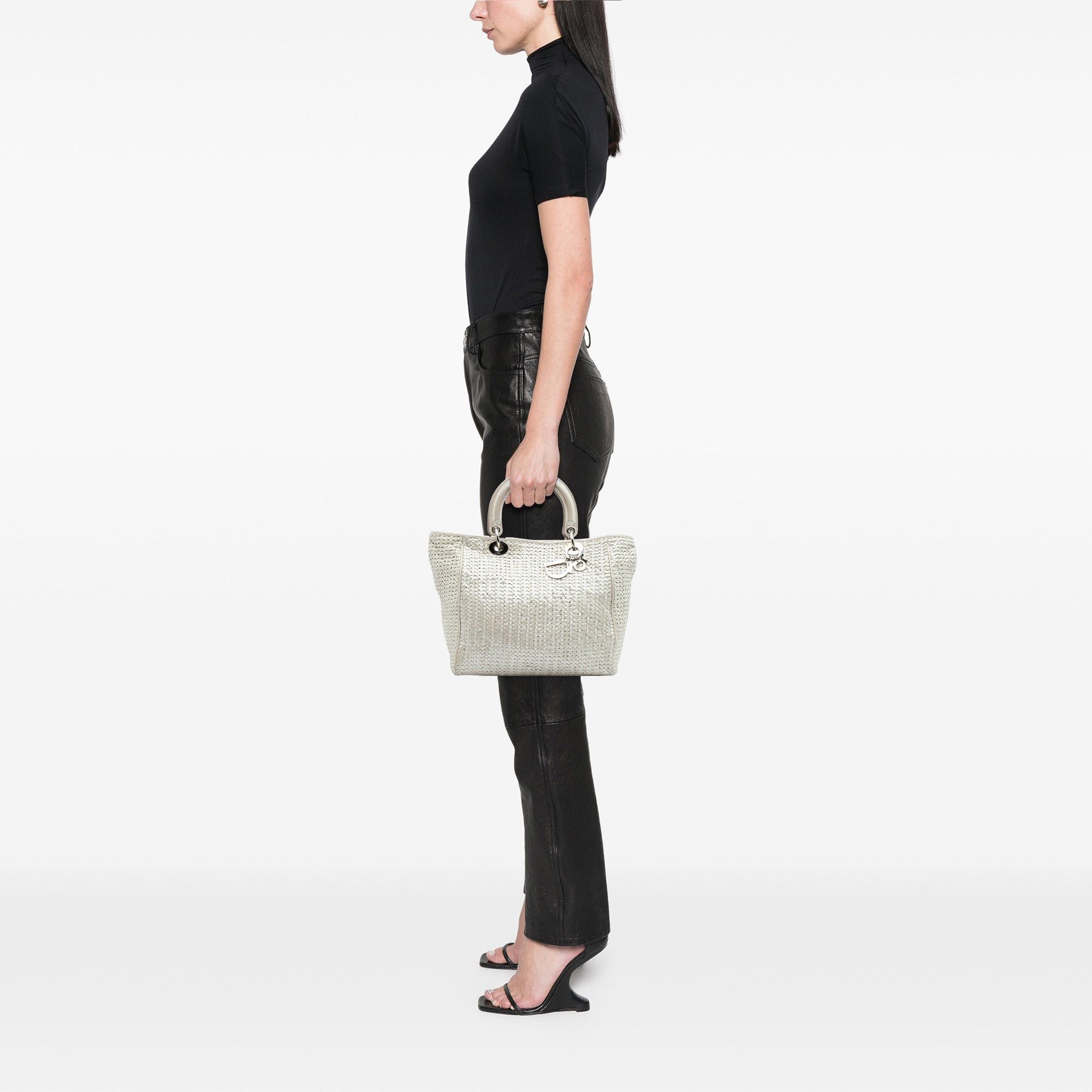 Dior Medium Woven Iridescent Calfskin Soft Lady Dior Size ONE SIZE - 9 Thumbnail