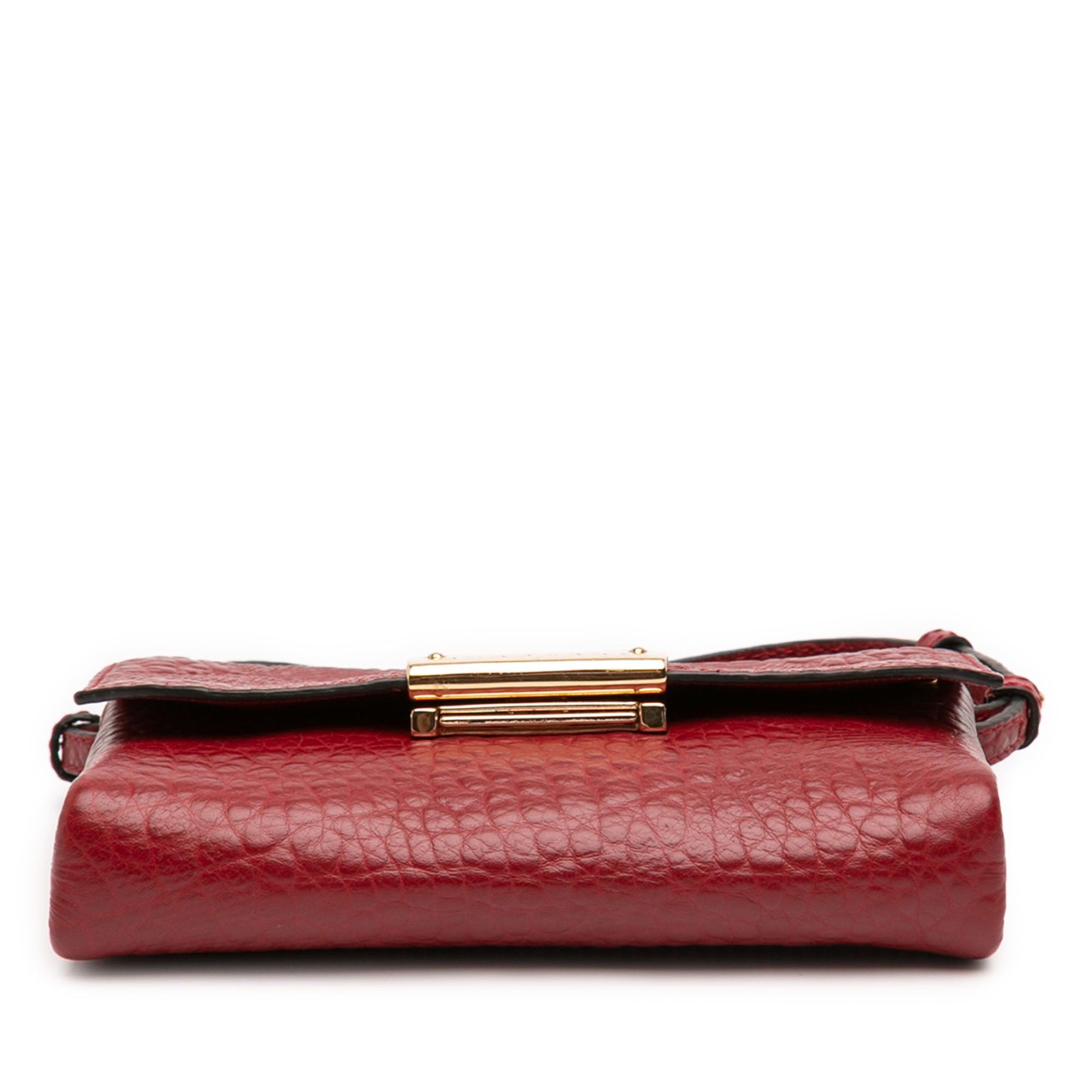 Burberry Embossed Grain Check Leather Langley Crossbody Size ONE SIZE - 3 Thumbnail