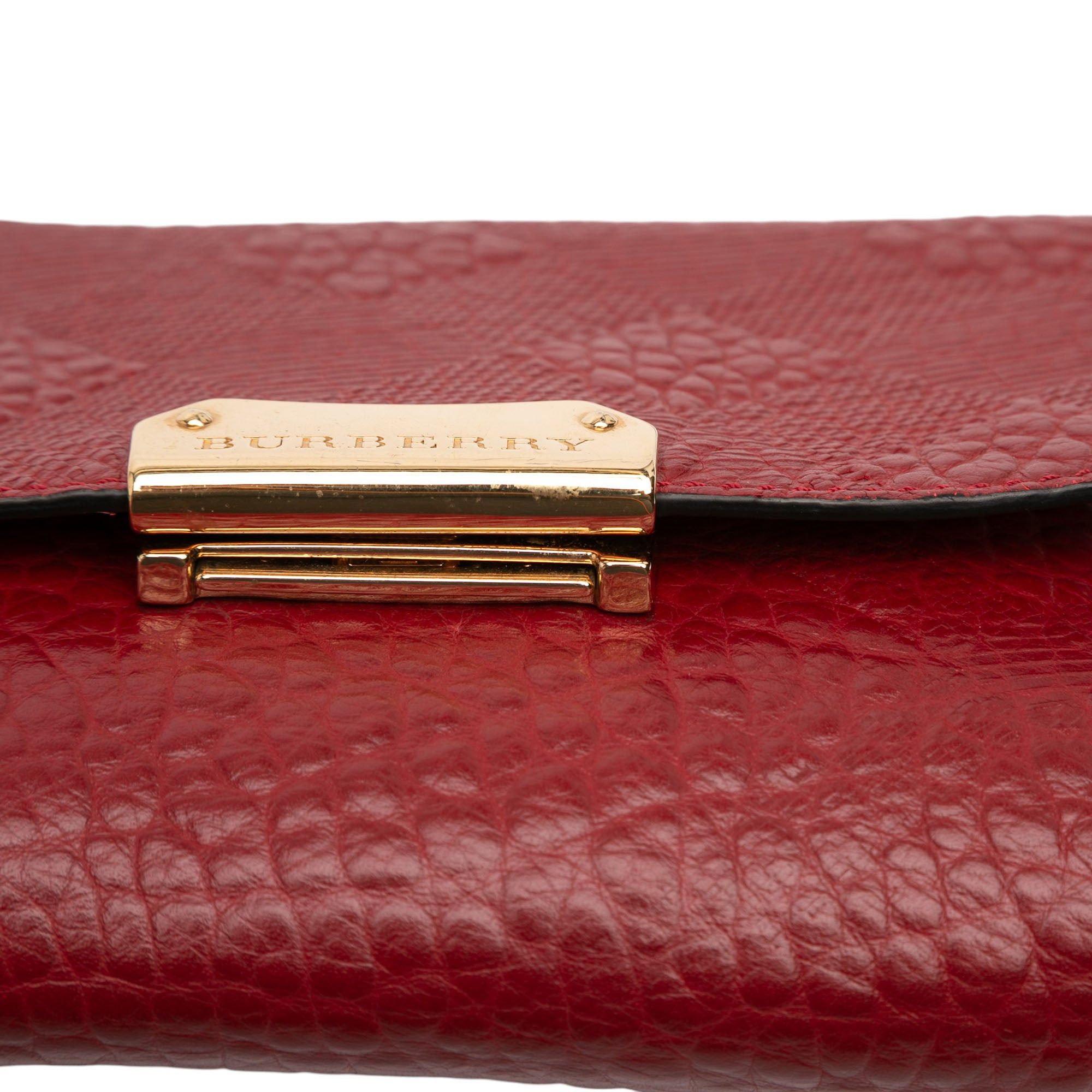 Burberry Embossed Grain Check Leather Langley Crossbody Size ONE SIZE - 7 Thumbnail