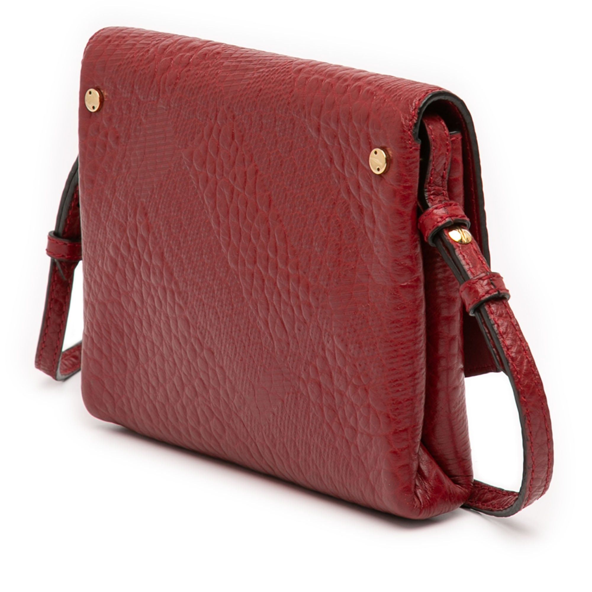 Burberry Embossed Grain Check Leather Langley Crossbody Size ONE SIZE - 2 Thumbnail