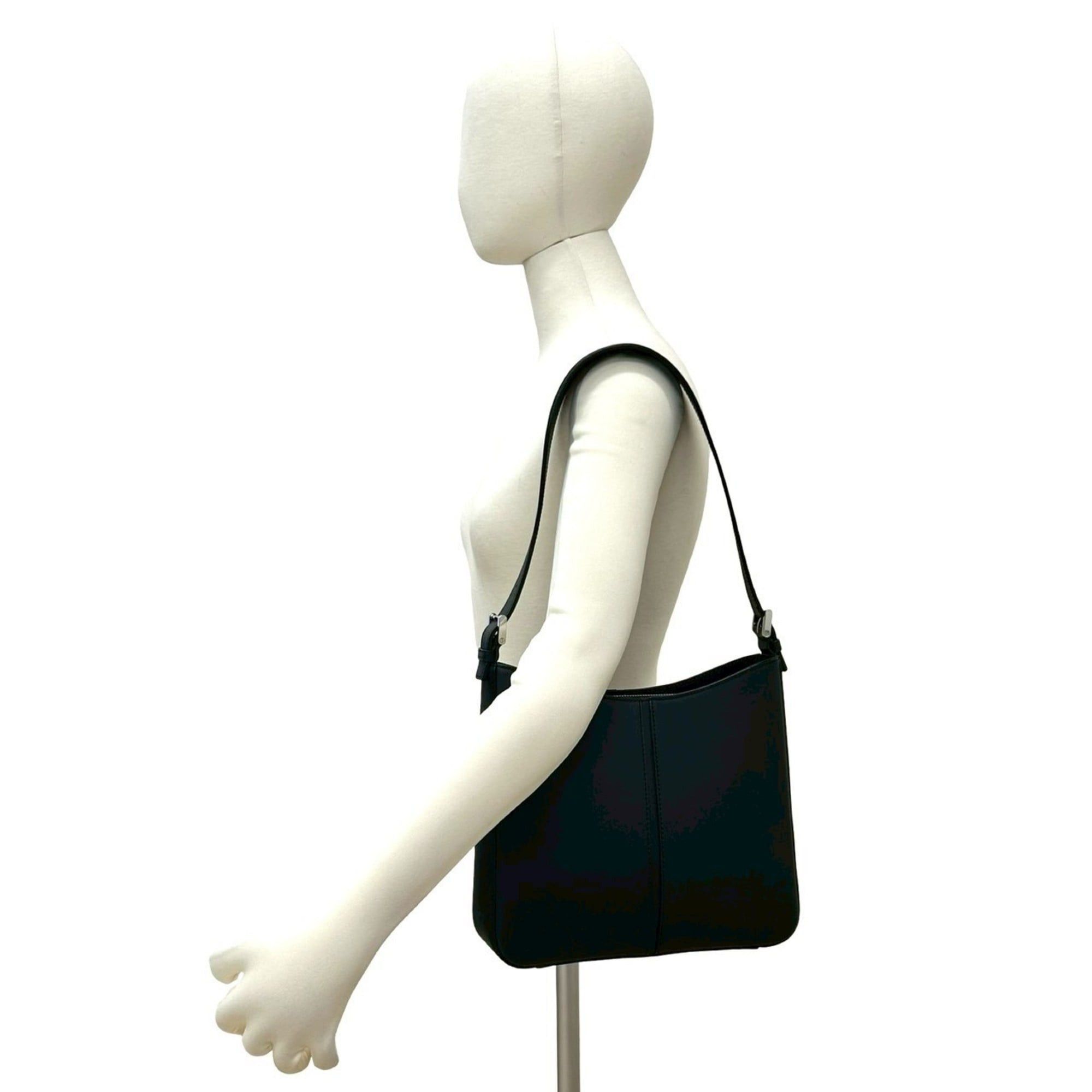 Burberry BURBERRY Nova Check Leather Semi-One Shoulder Bag Tote Black 11376 Size ONE SIZE - 2 Thumbnail