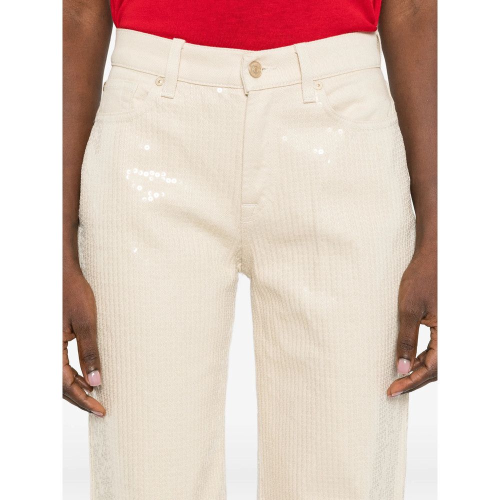7 For All Mankind 7 For All Mankind NEUTRALS Denim - Wide-Leg Jeans Size 27" / US 4 / IT 40 - 3 Thumbnail