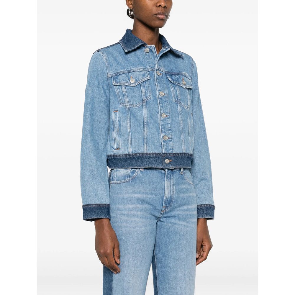 7 For All Mankind 7 For All Mankind BLUE Jackets - Denim Jackets Size S / US 4 / IT 40 - 5 Thumbnail