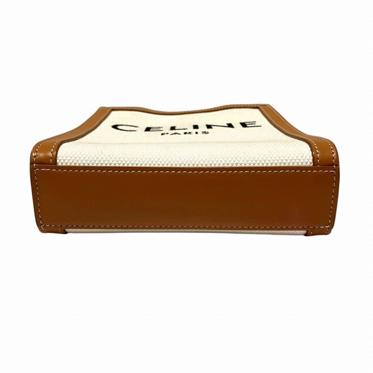 Celine Celine Celine Mini Vertical Cabas Calfskin Canvas Shoulder Bag Leather Shoulder Bag 193302BNZ.02NT DUTY FREE for USA Size ONE SIZE - 3 Thumbnail