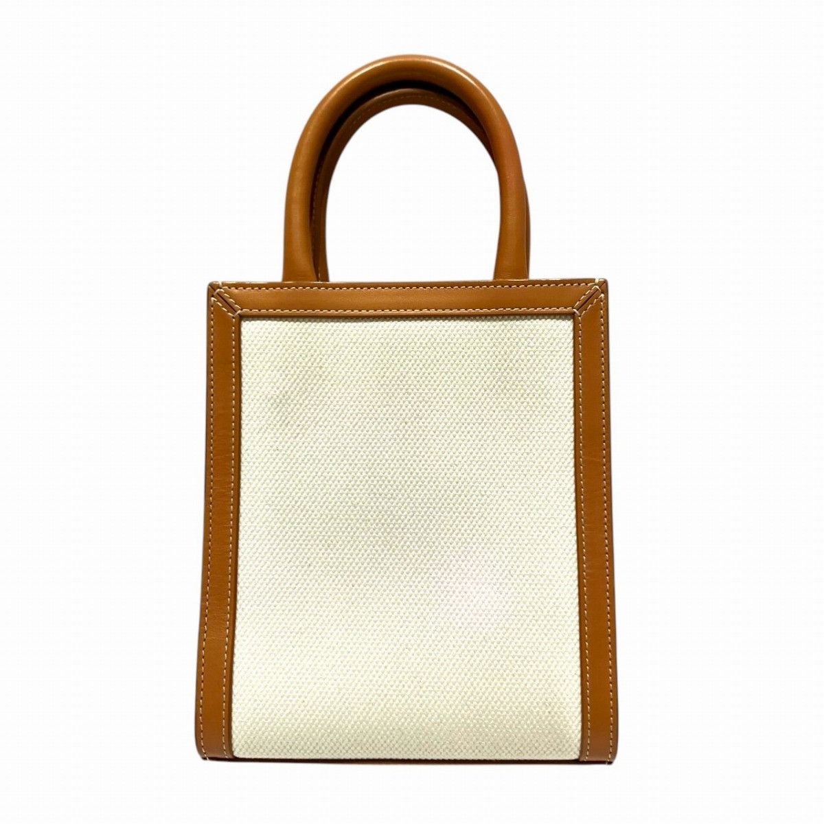 Celine Celine Celine Mini Vertical Cabas Calfskin Canvas Shoulder Bag Leather Shoulder Bag 193302BNZ.02NT DUTY FREE for USA Size ONE SIZE - 2 Thumbnail