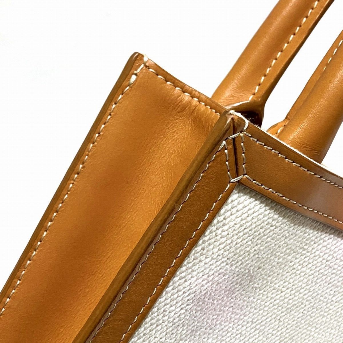 Celine Celine Celine Mini Vertical Cabas Calfskin Canvas Shoulder Bag Leather Shoulder Bag 193302BNZ.02NT DUTY FREE for USA Size ONE SIZE - 8 Thumbnail
