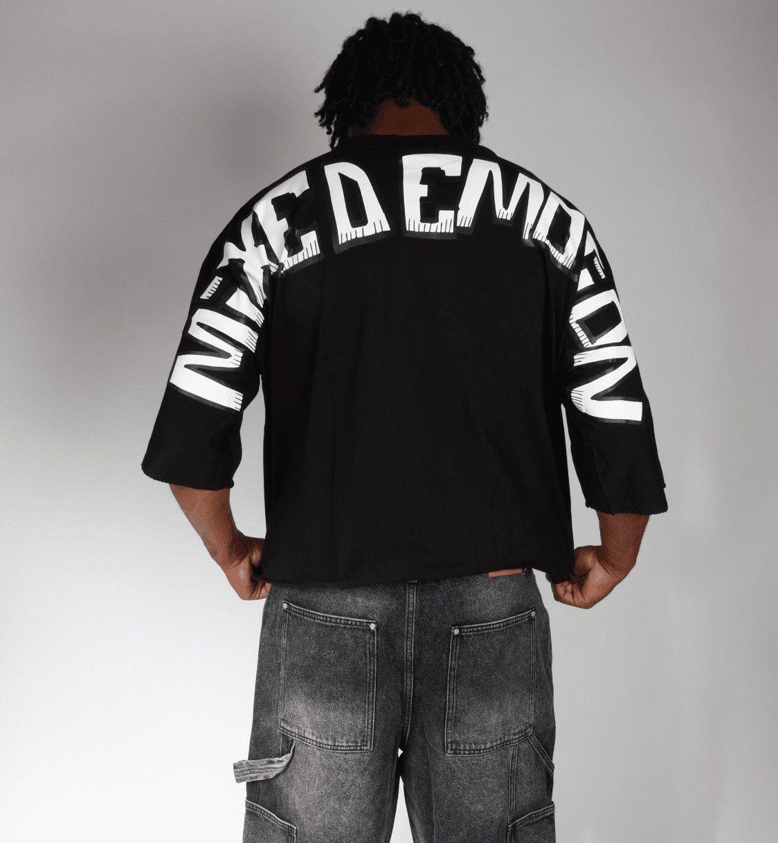 Other Mixed Emotions Monster Cropped Black Tee Size US XXL / EU 58 / 5 - 2 Thumbnail