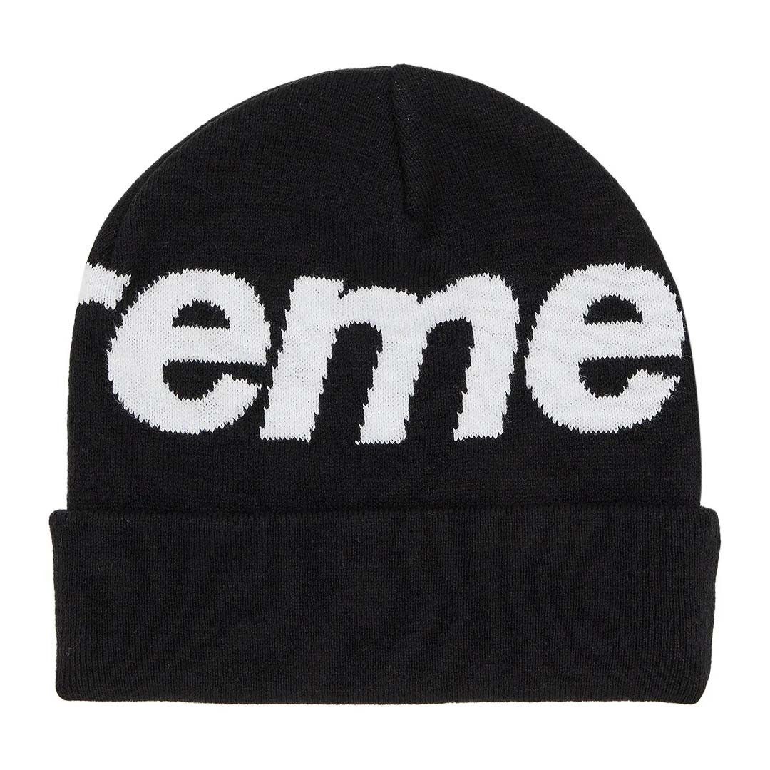 Supreme Big Logo Beanie 'Black' Size ONE SIZE - 2 Thumbnail