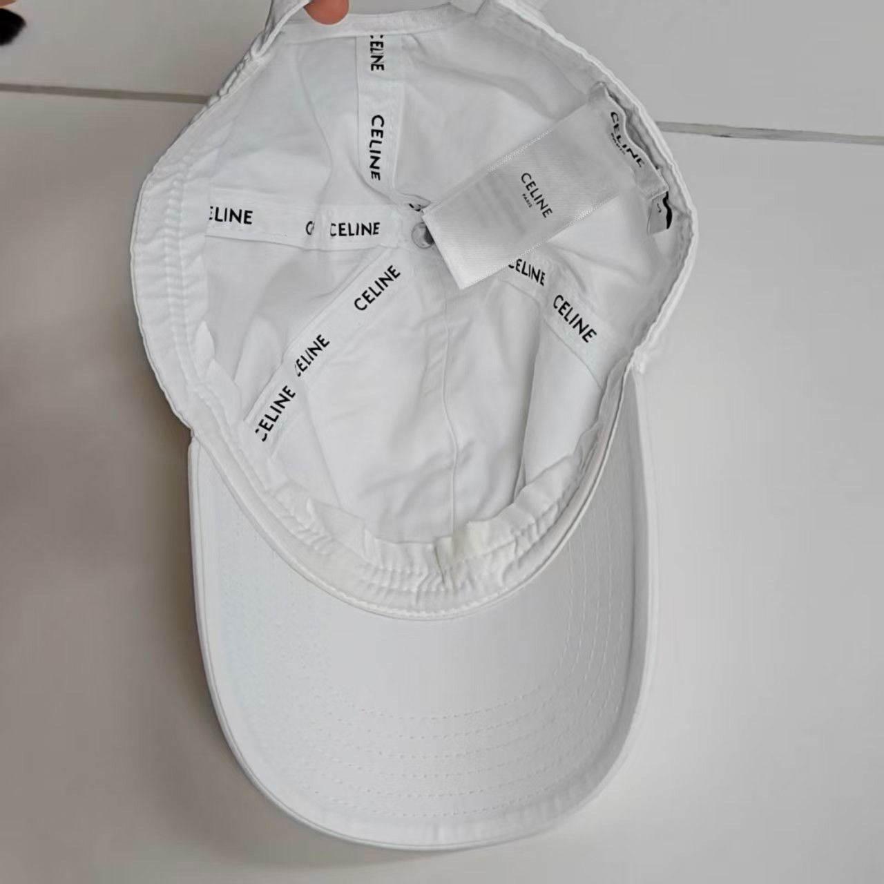 Celine Celine White Triomphe Baseball Cap Size ONE SIZE - 2 Thumbnail