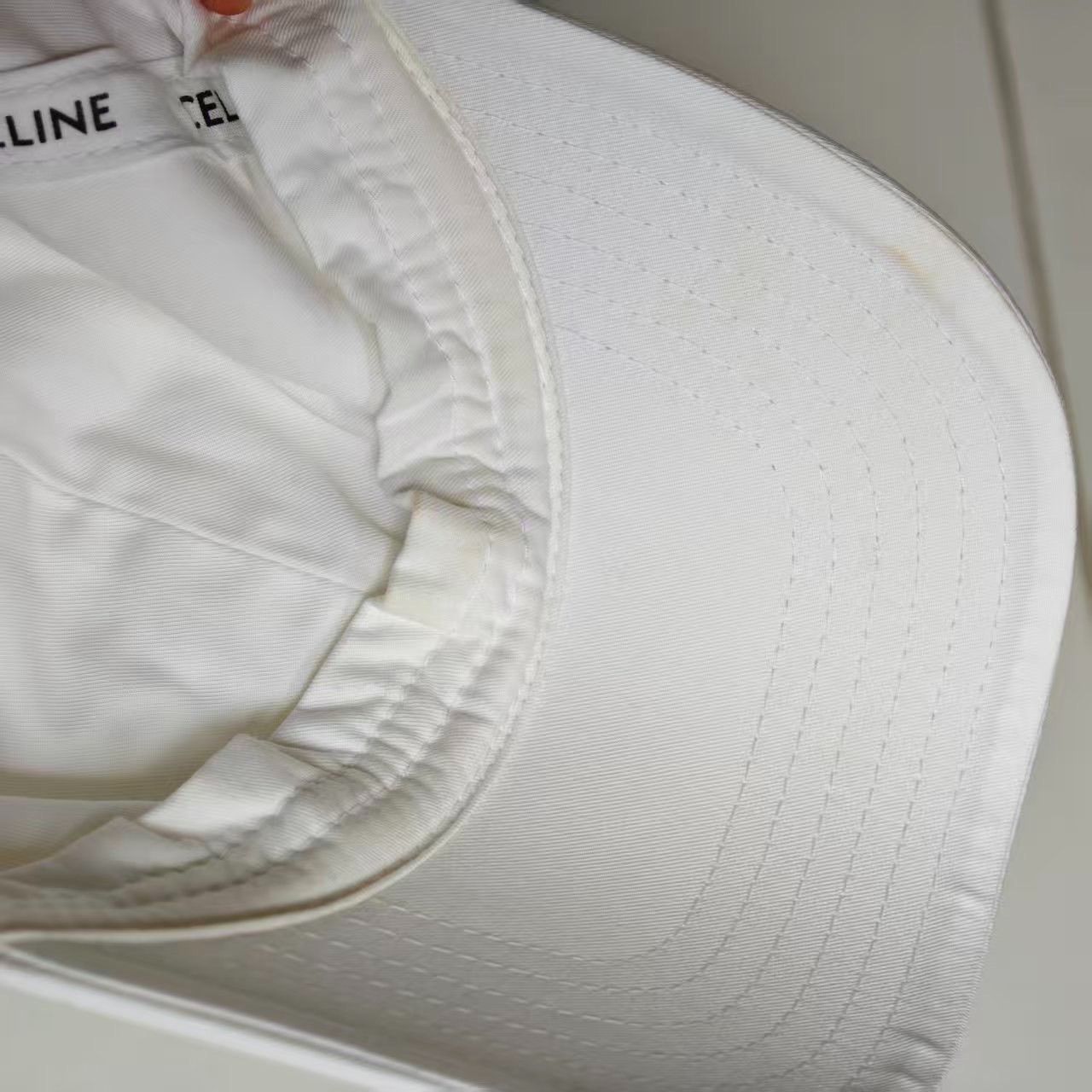 Celine Celine White Triomphe Baseball Cap Size ONE SIZE - 7 Thumbnail